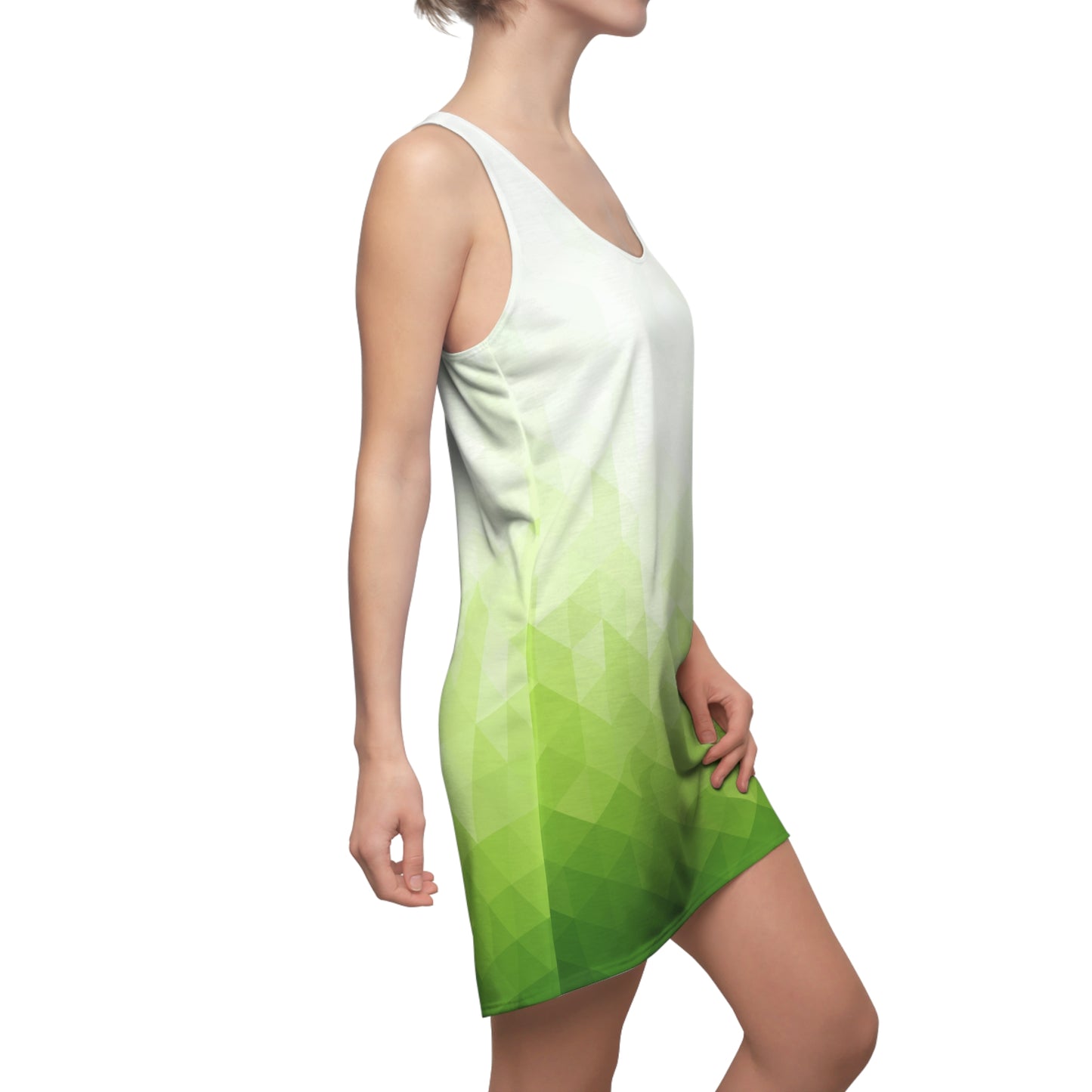 Gradient Green Racerback Kleid Damen – Sommerkleid mit Farbverlauf