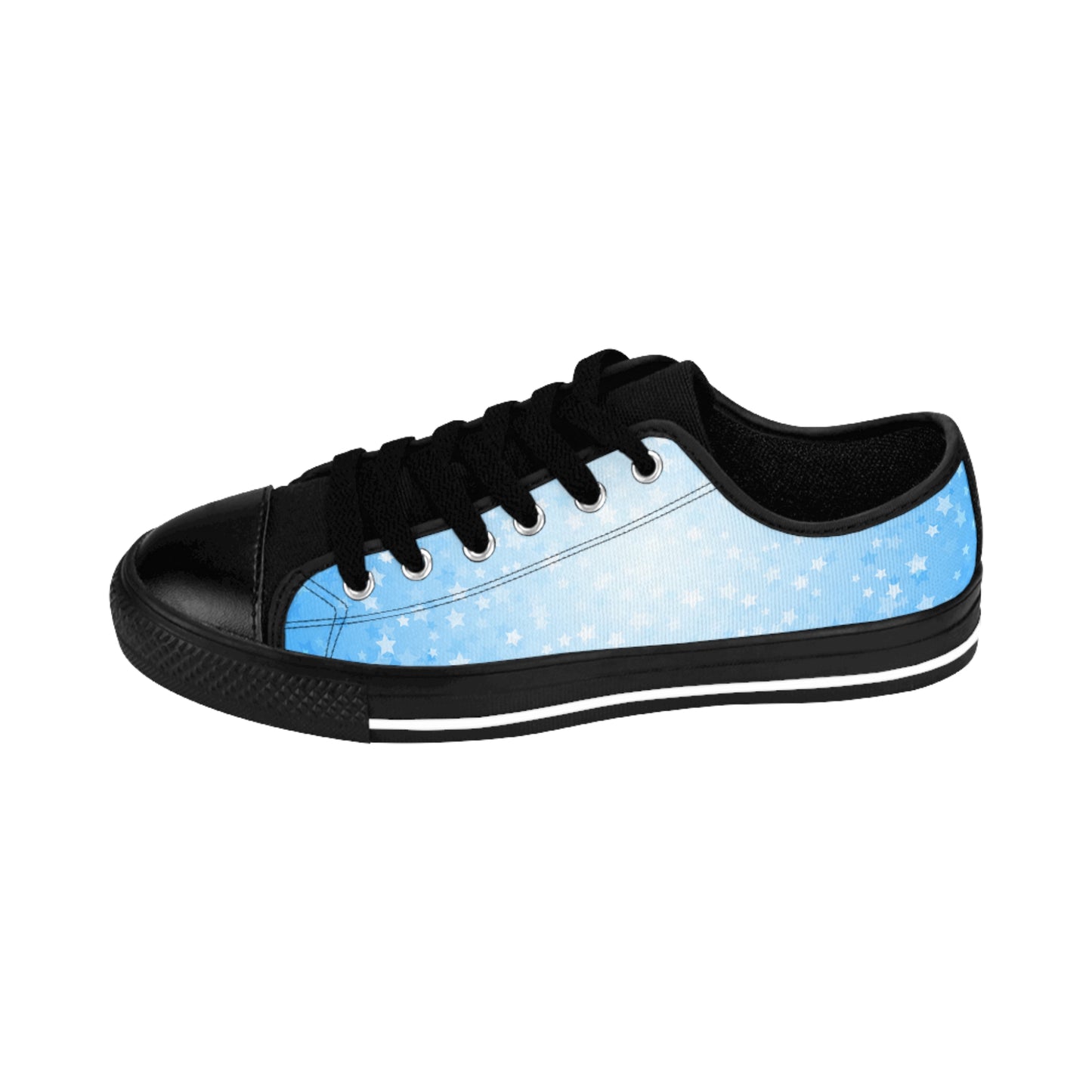 Star Pattern Canvas Sneakers Women – Blue Gradient Lace-Up Shoes