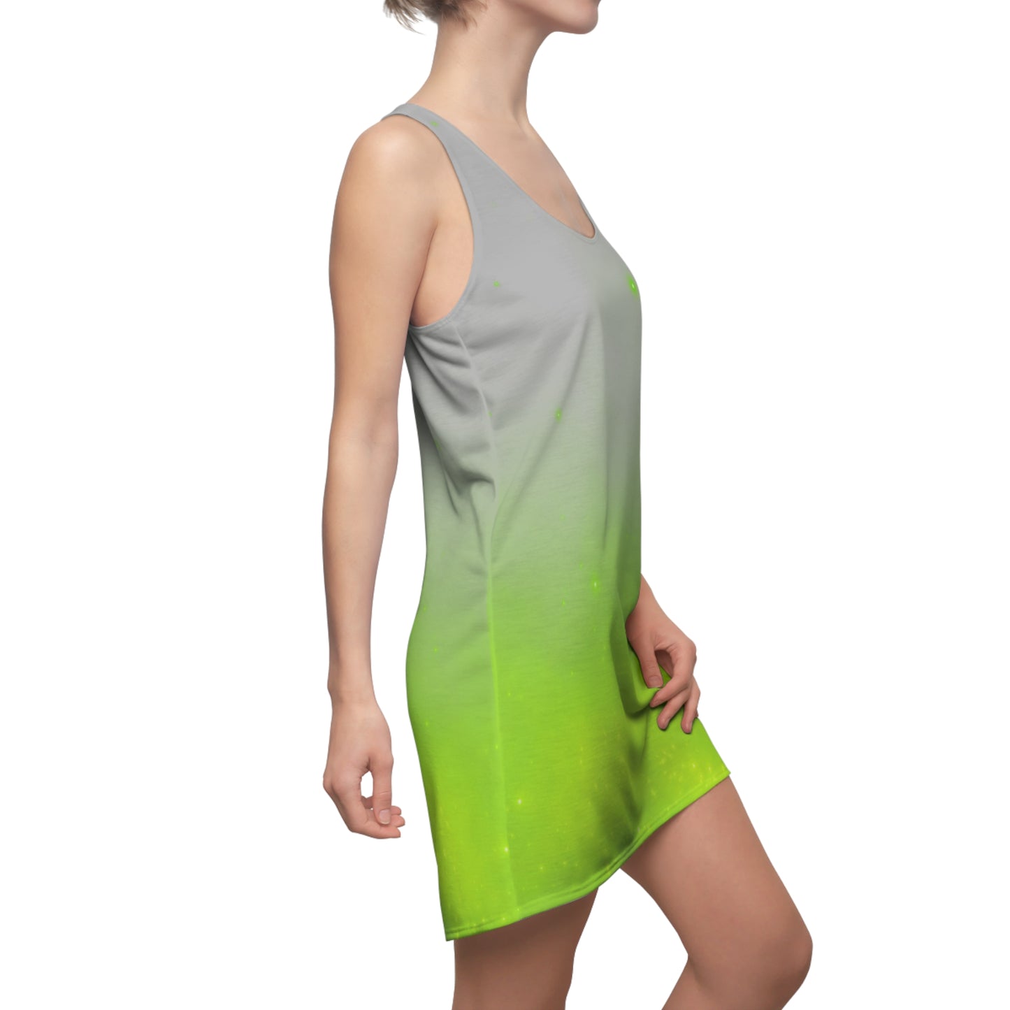 Racerback Kleid mit Grau-Grün Farbverlauf – leicht & sommerlich