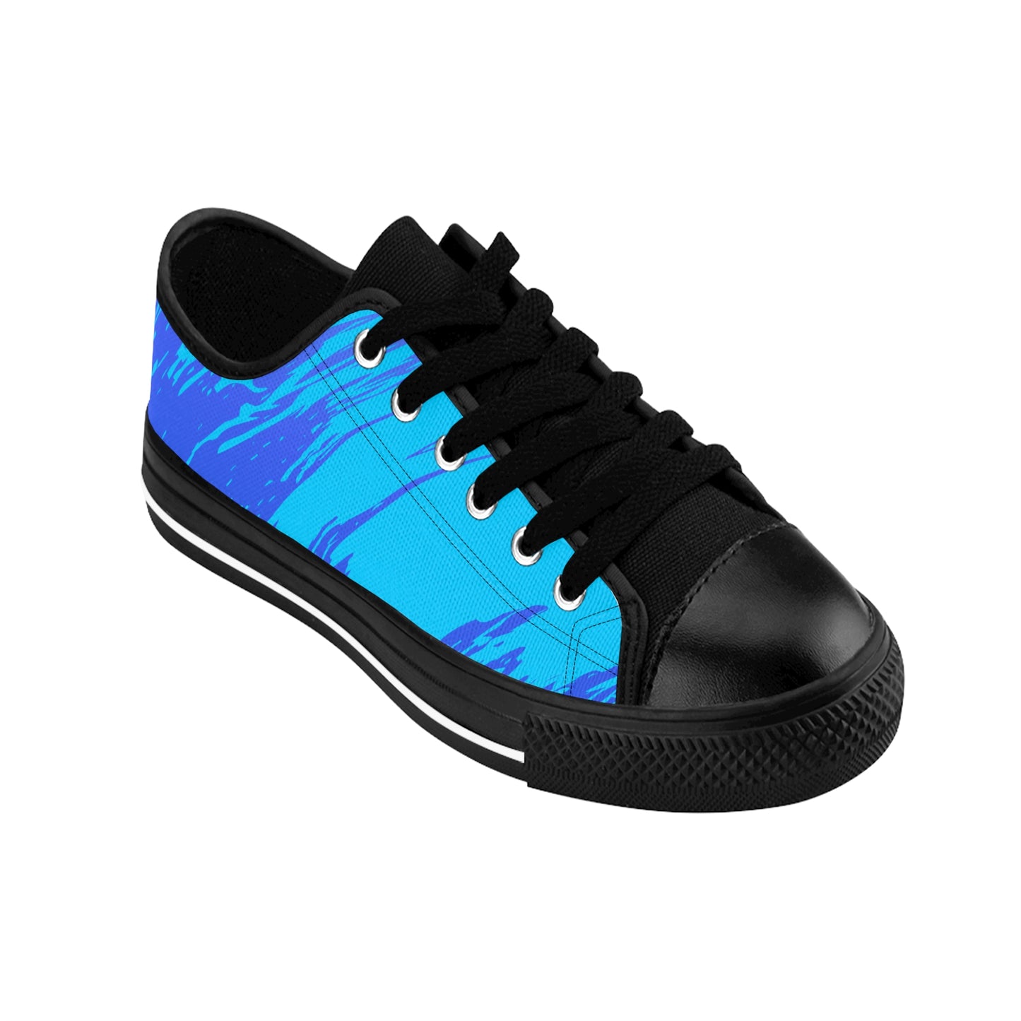 Blue Gradient Abstract Canvas Sneakers Women Casual Lace-Up Shoes
