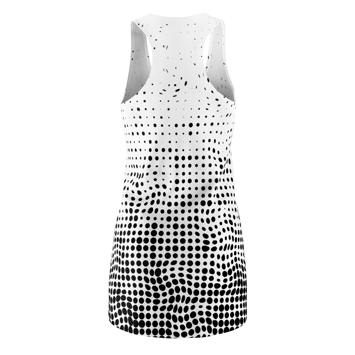 Punkte Gradient Racerback Kleid – Schwarz Weiß Sommerkleid