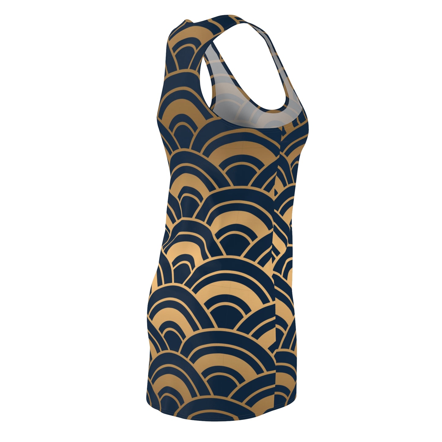 Art Deco Racerback Kleid | Geometrisches Wellenmuster