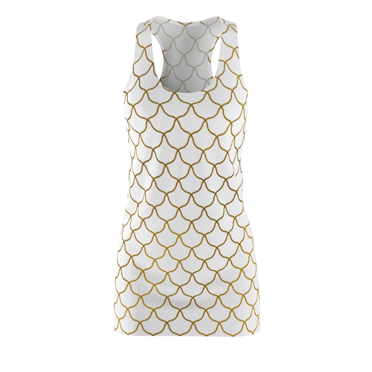 Luxury Racerback Dress mit Elegantem Goldmuster