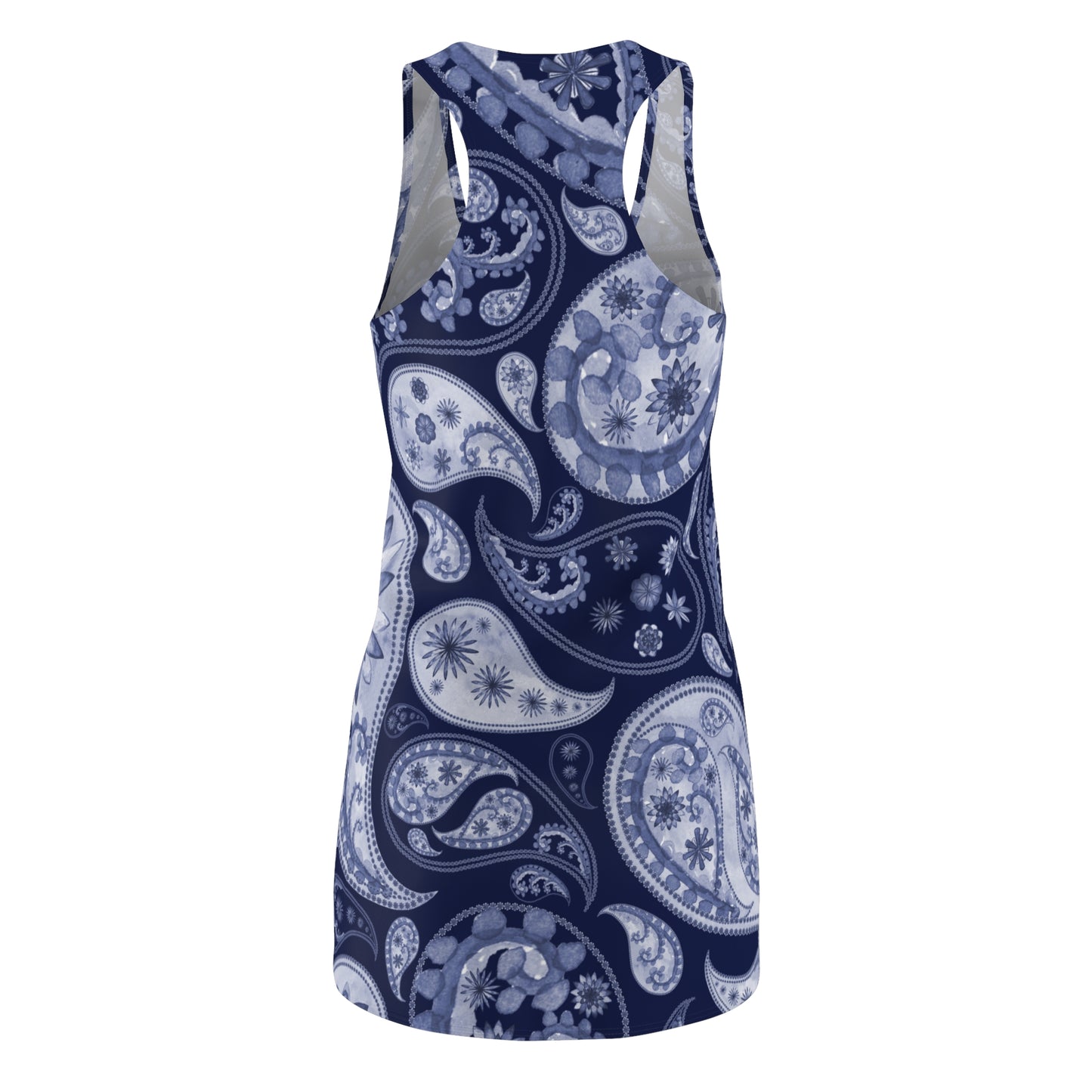 Dunkelblau Paisley Racerback Kleid – Maritim Sommerkleid