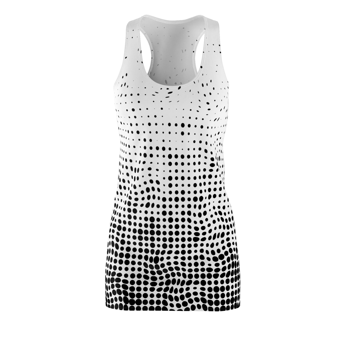 Punkte Gradient Racerback Kleid – Schwarz Weiß Sommerkleid