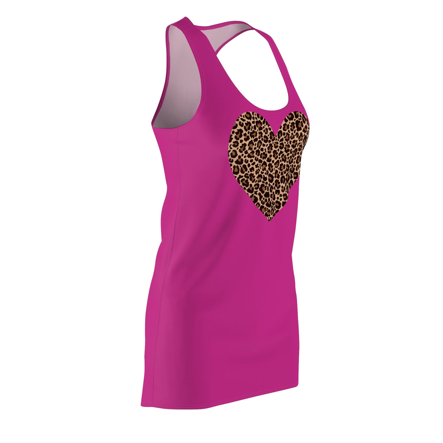 Leoparden Herz Racerback Kleid – Pinkes Sommerkleid