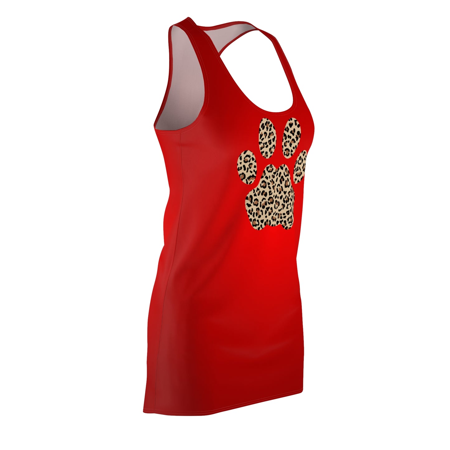 Damen Kleid Leoparden Pfoten Rot Racerback Sommer Freizeit