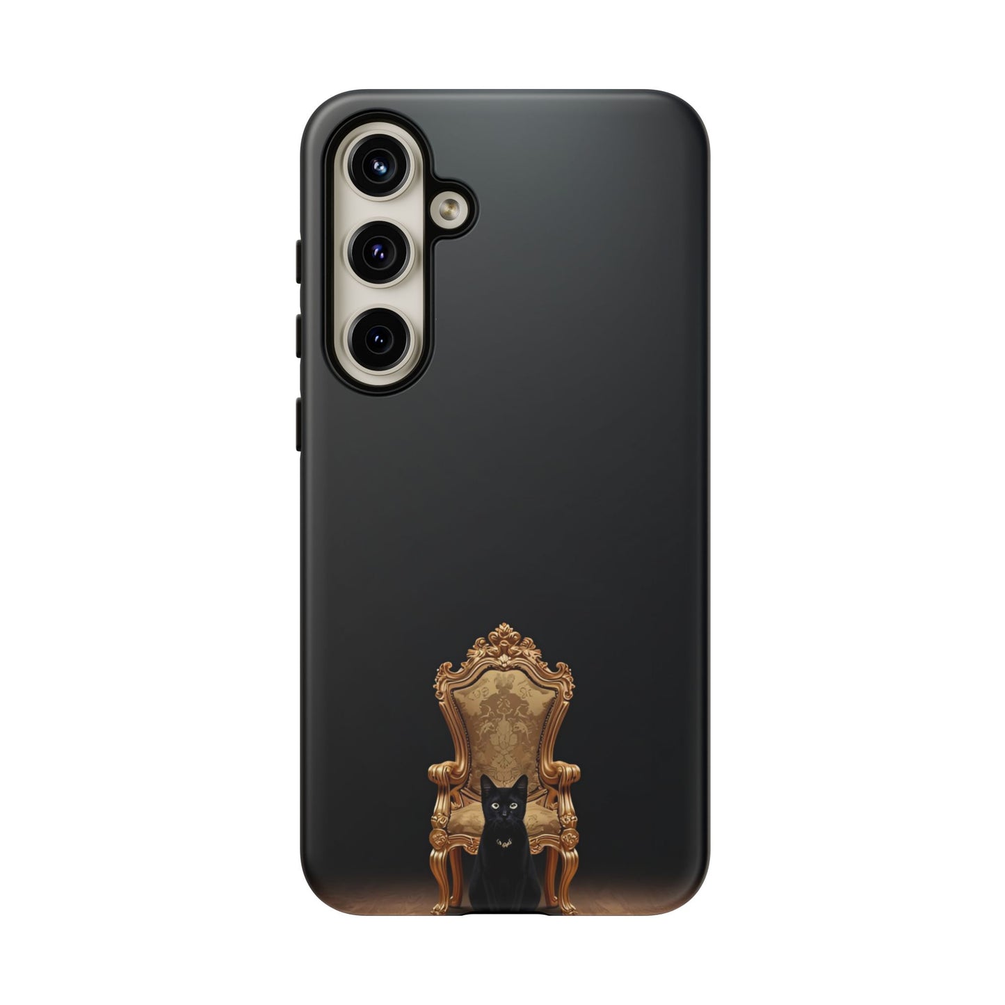 Black Cat on Golden Throne – Premium Phone Case Protective Slim