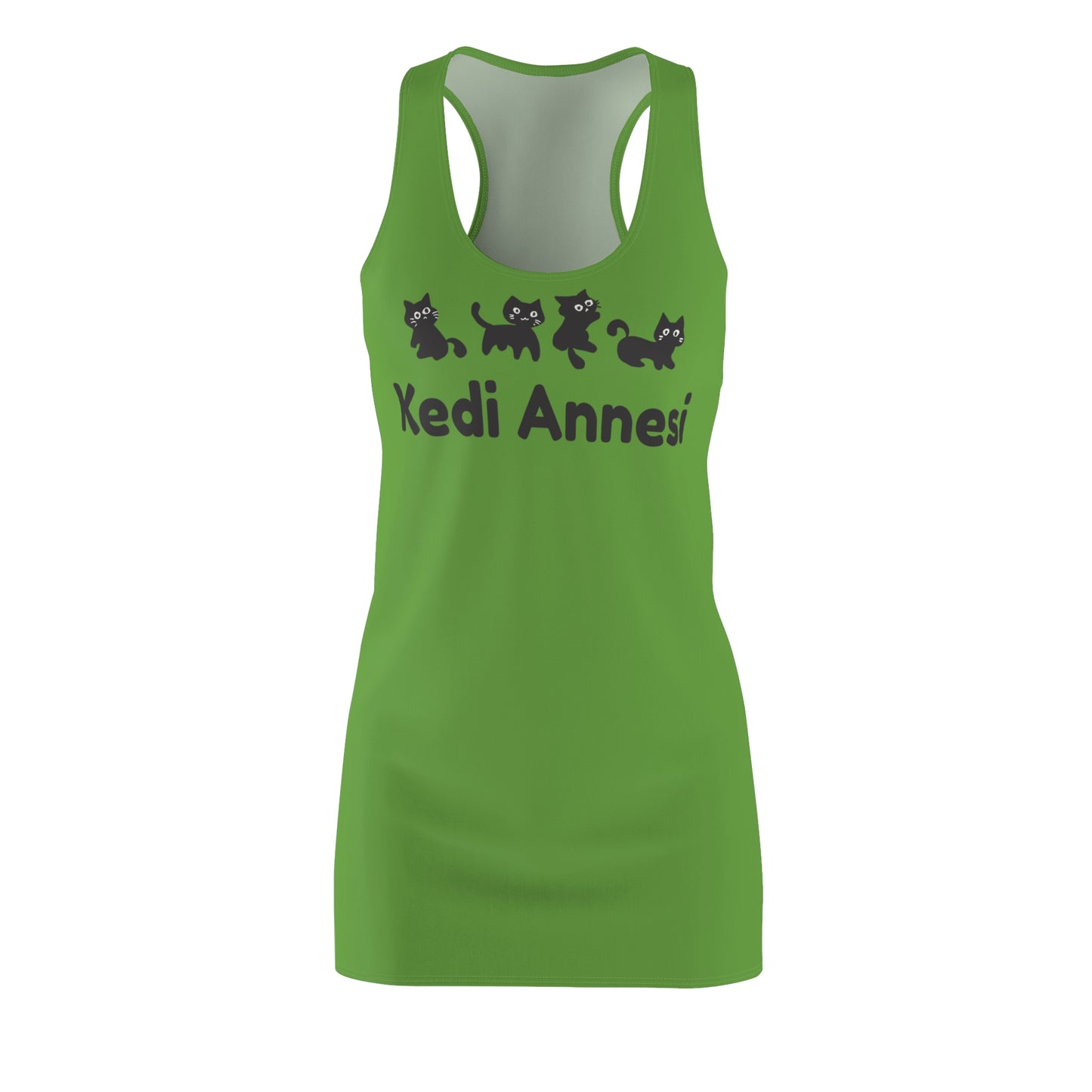 Katzenmama Racerback Kleid – Süßes Katzenmotiv Sommerkleid  grün