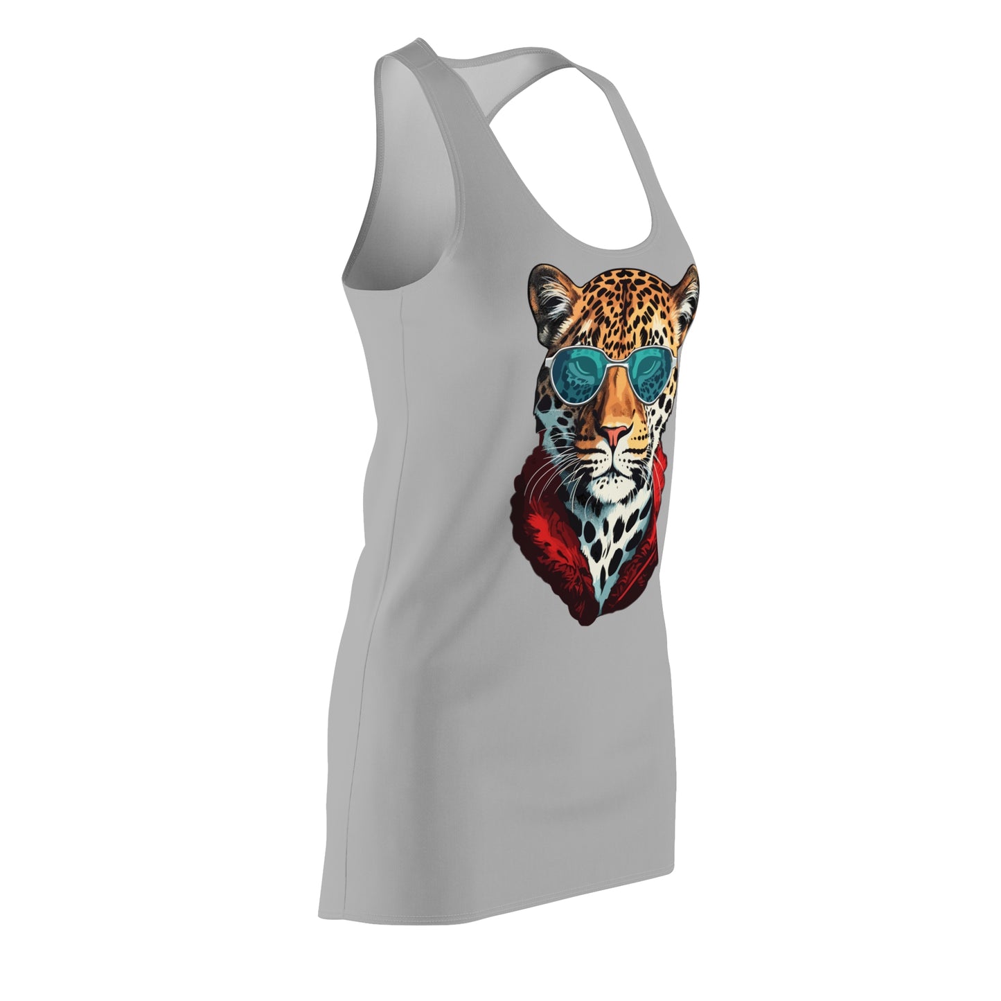 Graues Leopard Sonnenbrille Racerback Kleid – Cooles Sommerkleid
