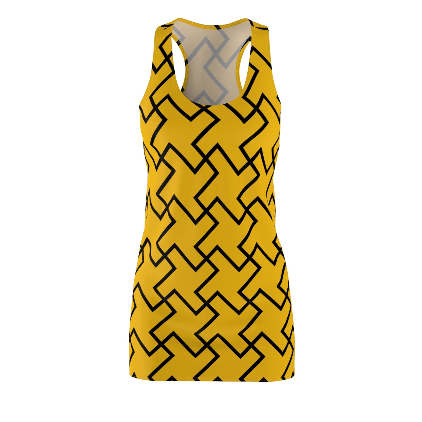 Gelbes Geometrie Racerback Kleid – Modern & Bequem