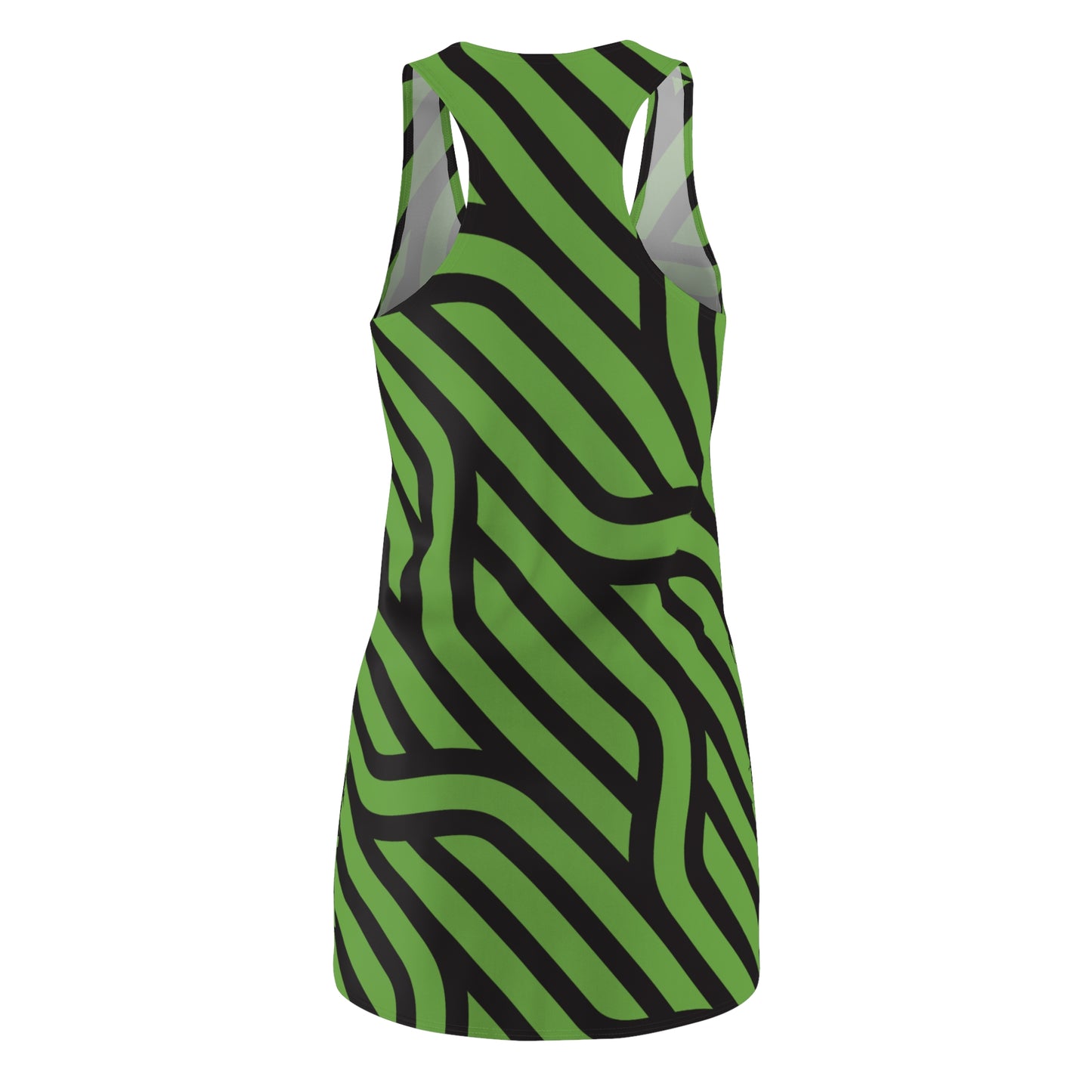 Schwarz Grün Streifen Racerback Kleid – Modernes Sommerkleid