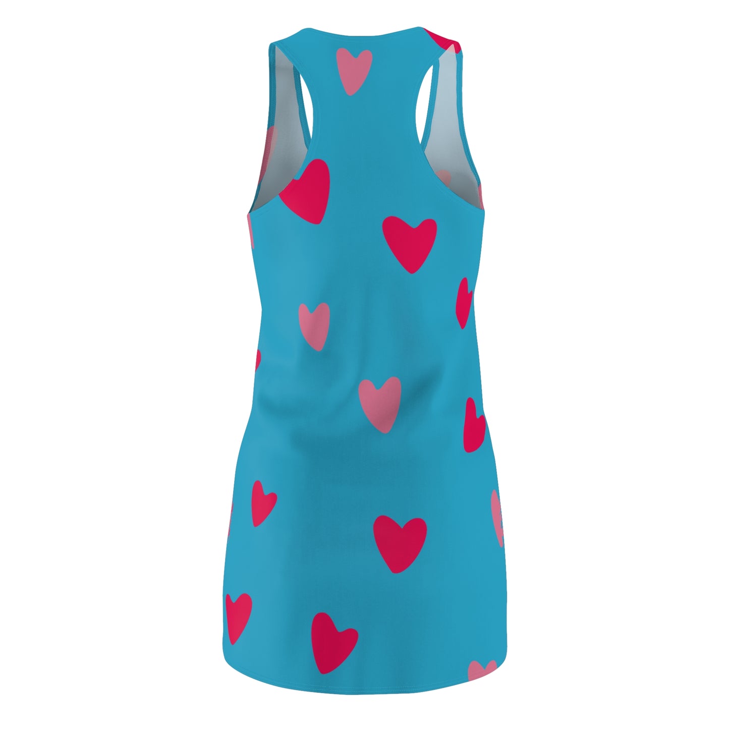 Pink Herz Türkises Racerback Kleid – Süßes Sommerkleid