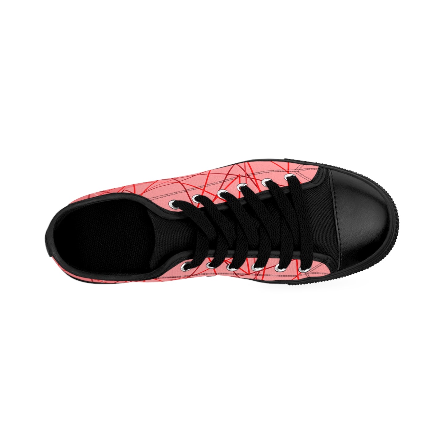 Damen Canvas Sneaker Rosa Linien Muster Streetwear Freizeit Schuhe
