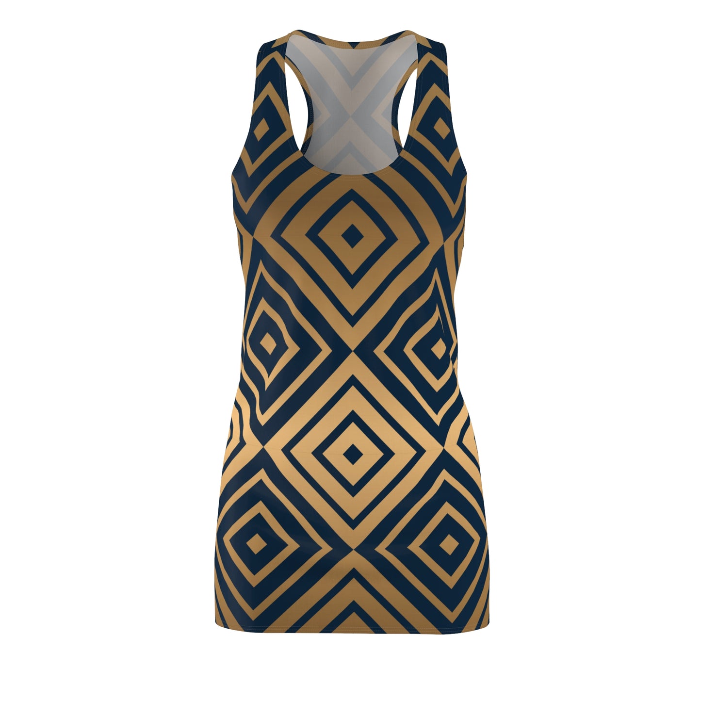 Diamond Pattern Racerback Kleid | Geometrisches Retro Design