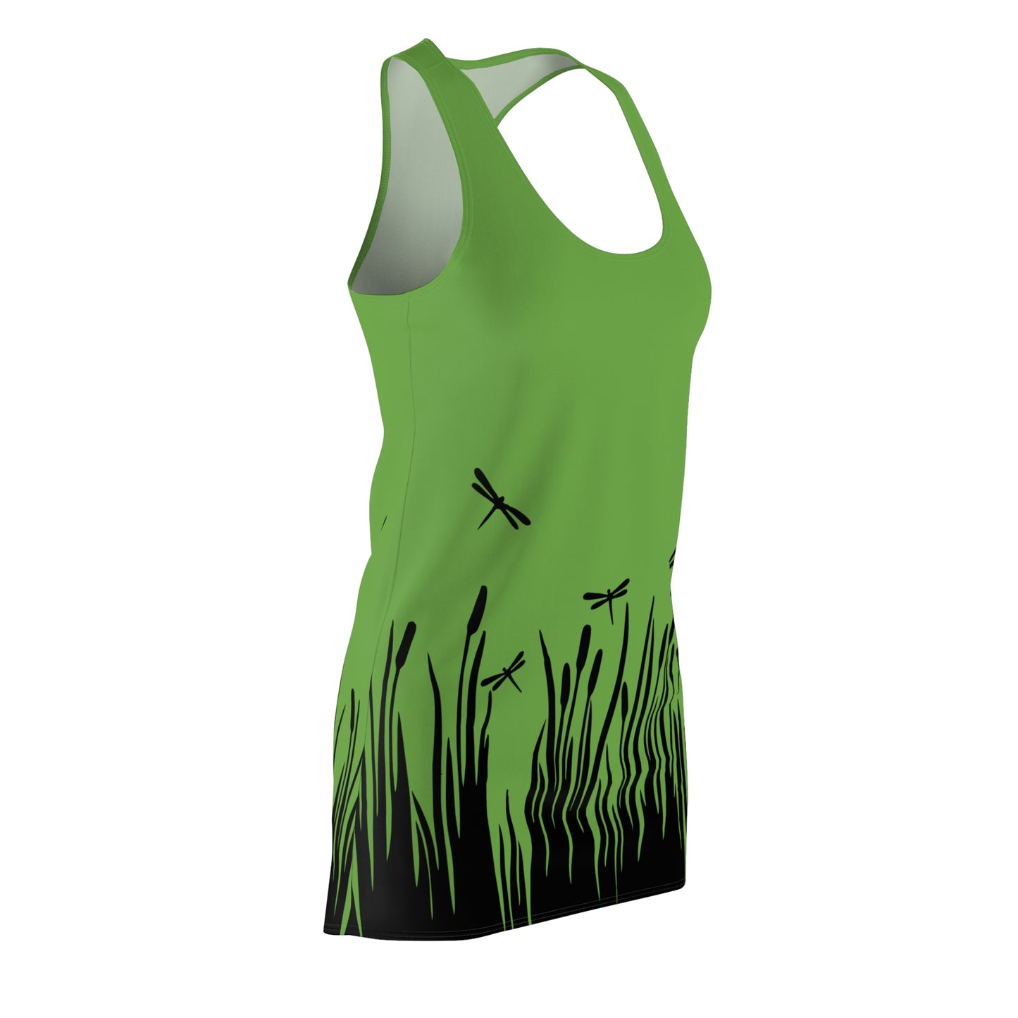 Grünes Damen Kleid Libellen Design Racerback Sommer Freizeit Party