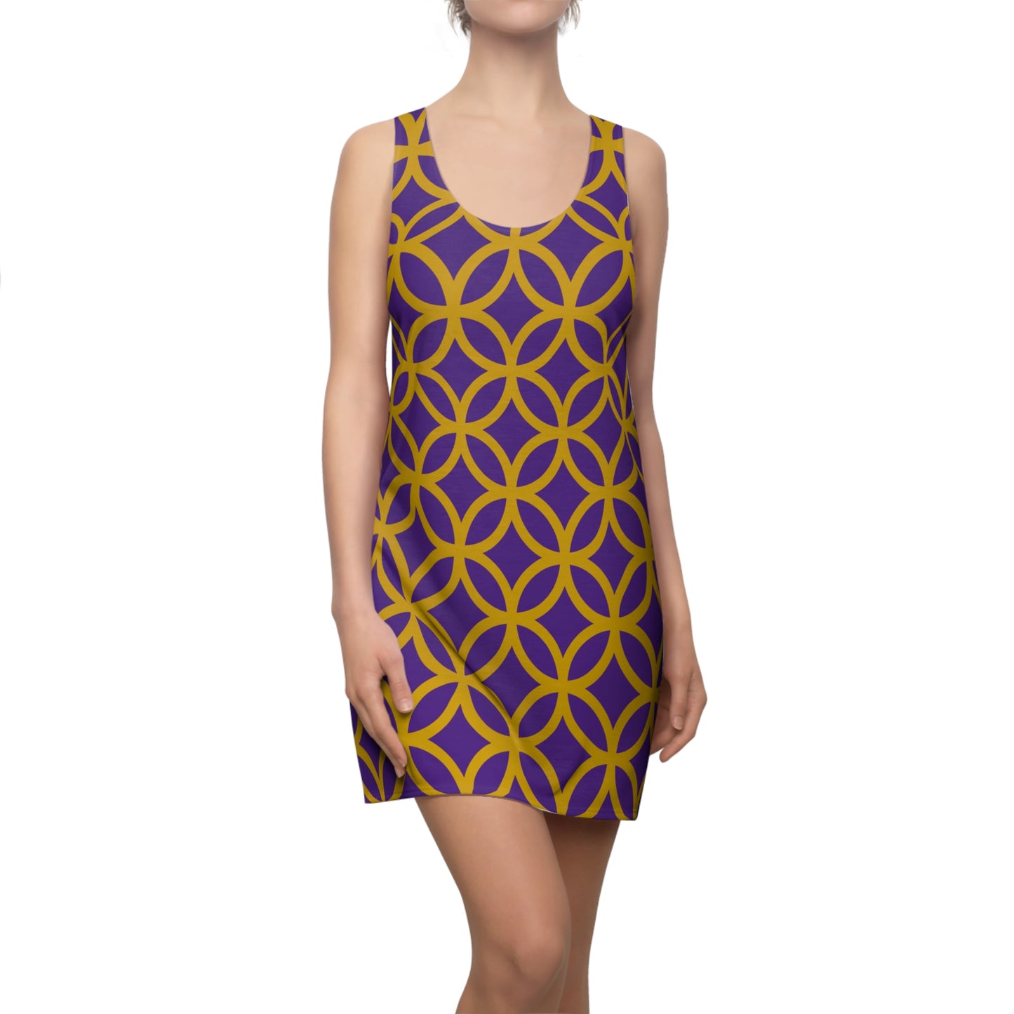 Luxury Racerback Dress mit Modern Circle Pattern Design