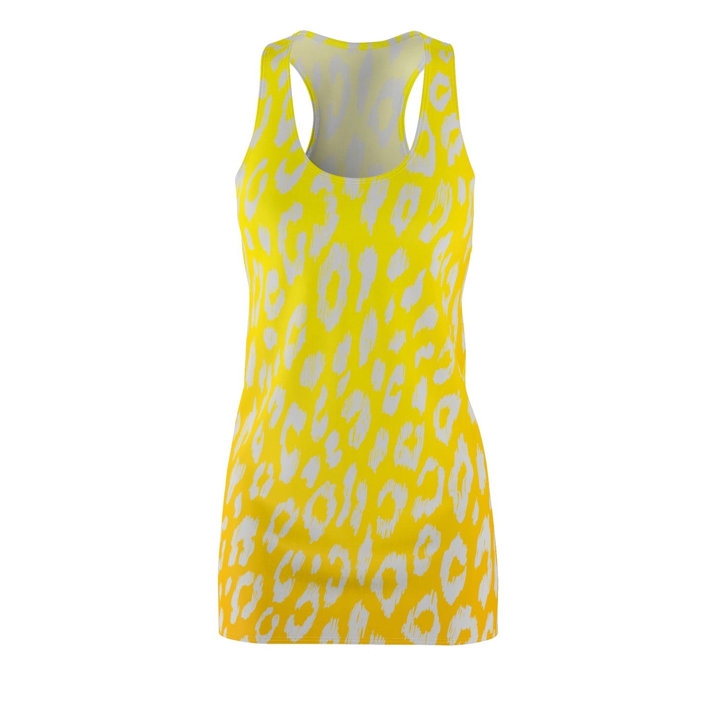 Racerback Damenkleid Sommer – Gelbes Leopardenmuster, modern & leicht
