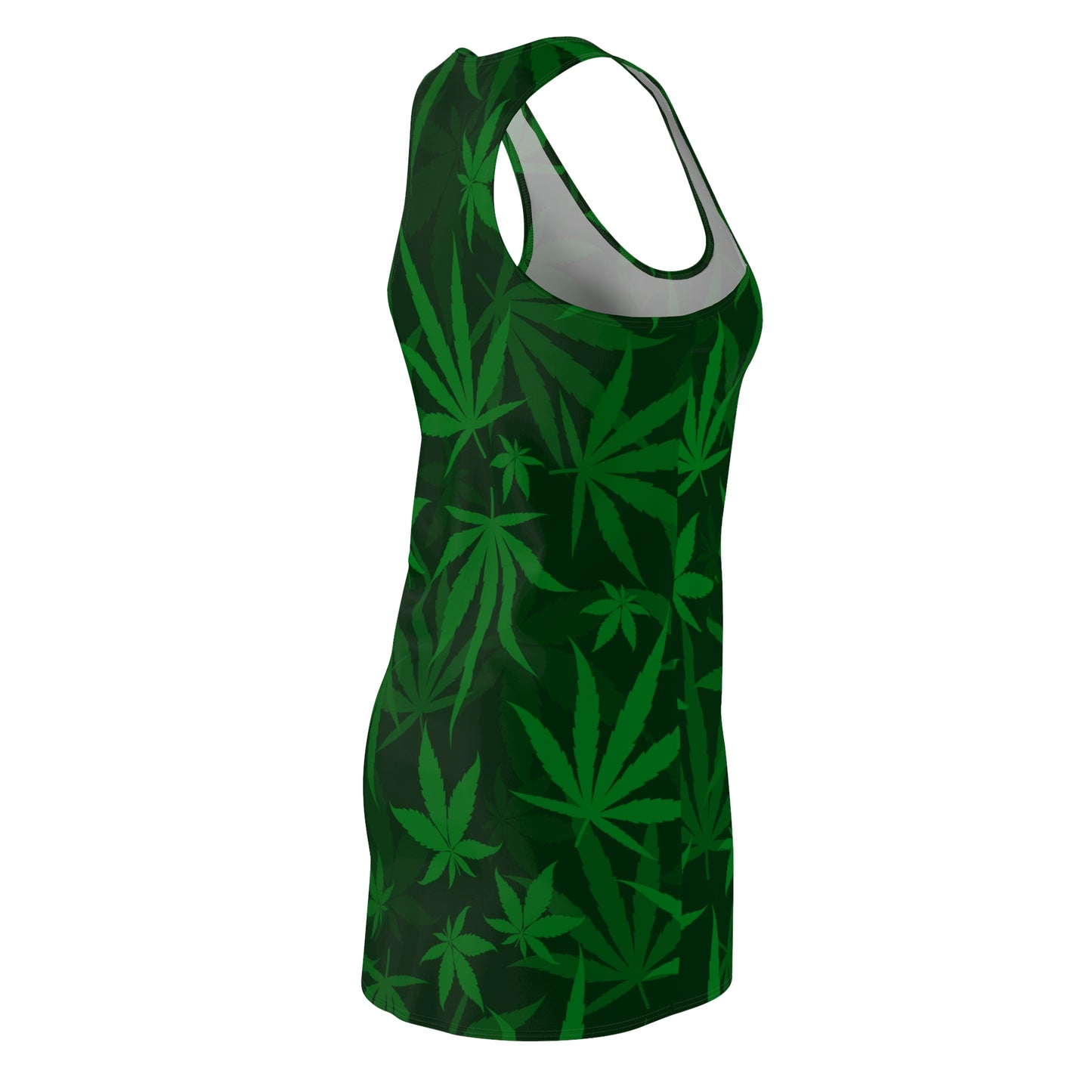 Damen Kleid Cannabis Blatt Grün Racerback Sommer Festival