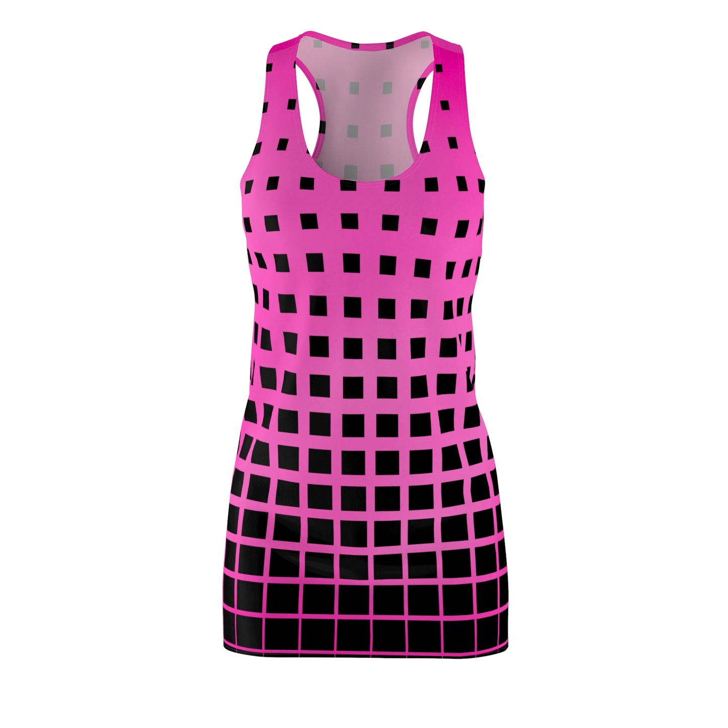 Racerback Kleid mit geometrischem Rastermuster in Pink mit Farbverlauf