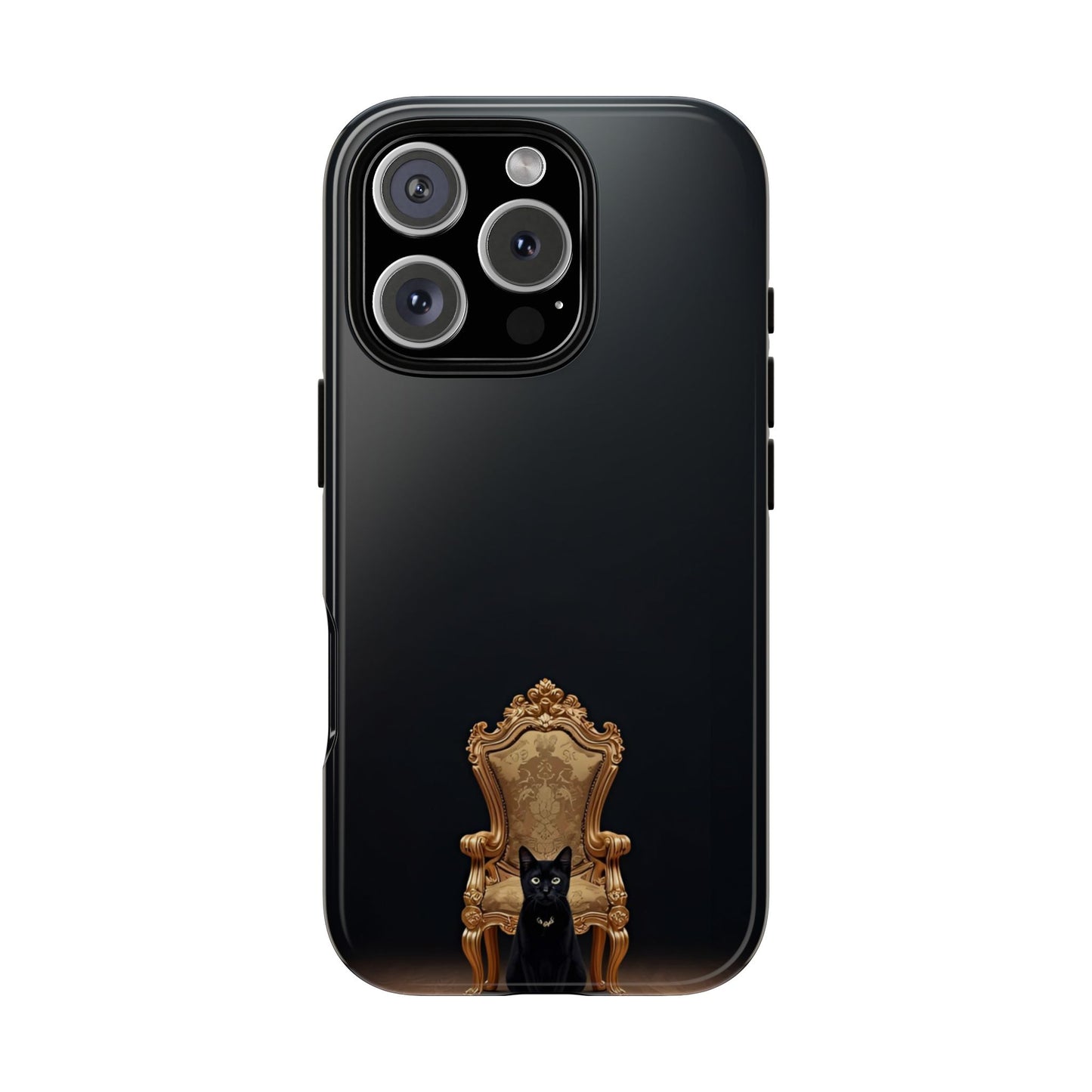 Black Cat on Golden Throne – Premium Phone Case Protective Slim