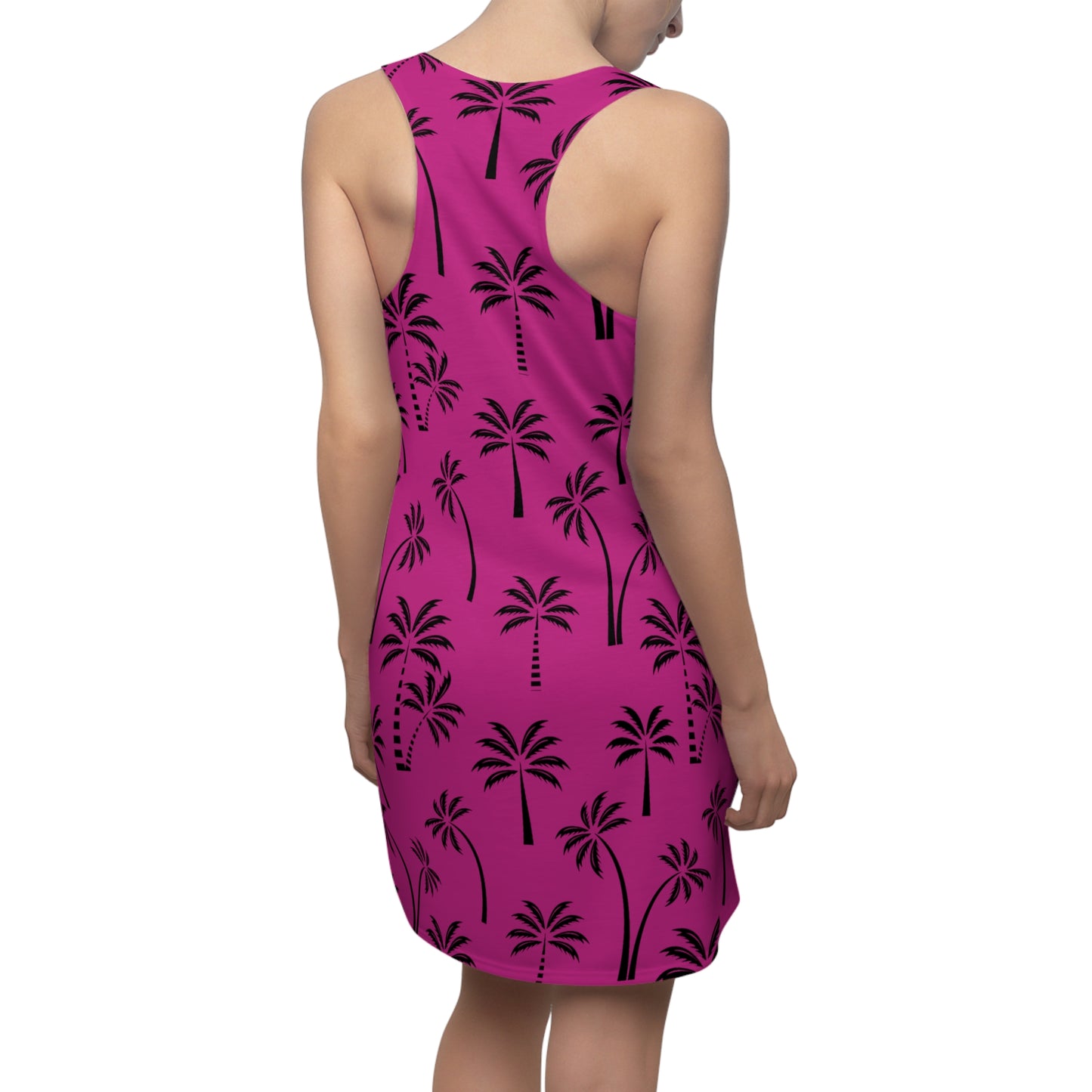 Pink Palmen Racerback Kleid – Leichtes Sommerkleid
