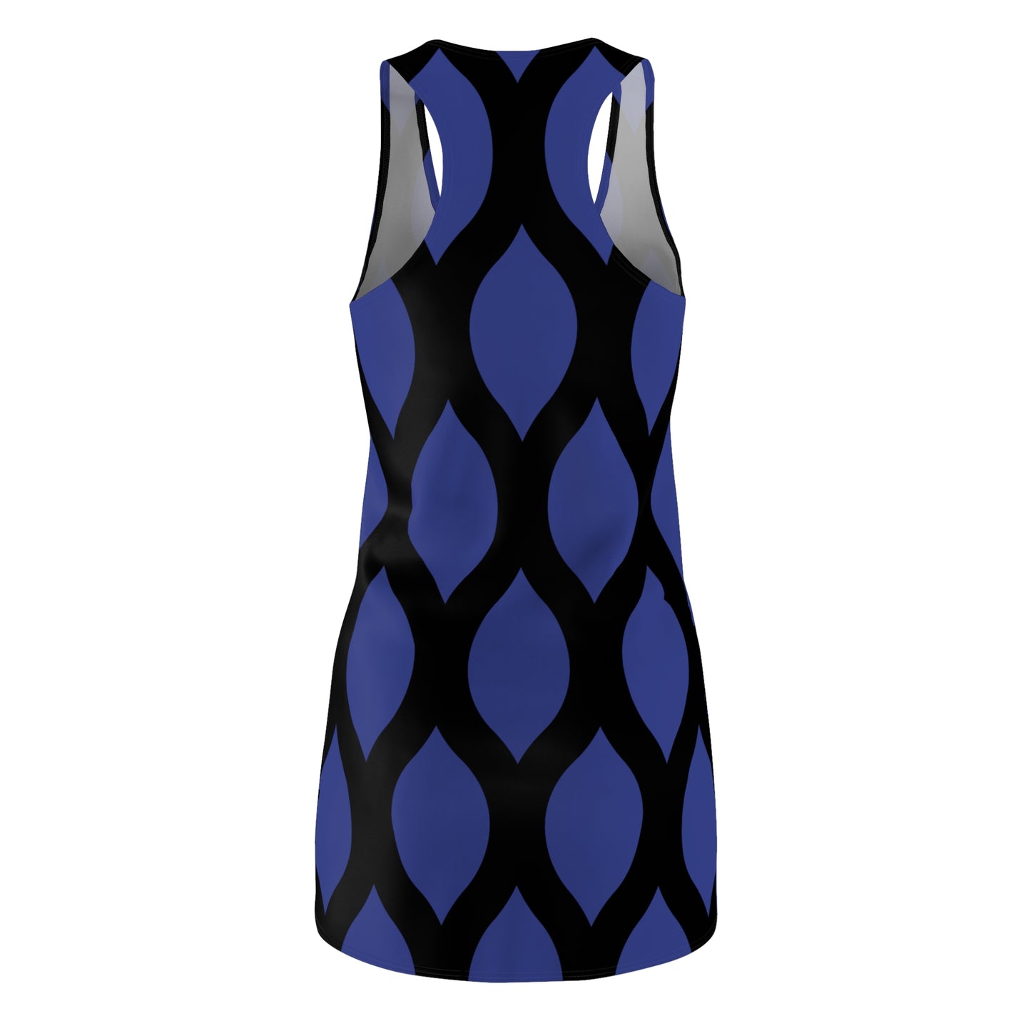 Racerback Kleid Blau Schwarz mit grafischem Muster Damen