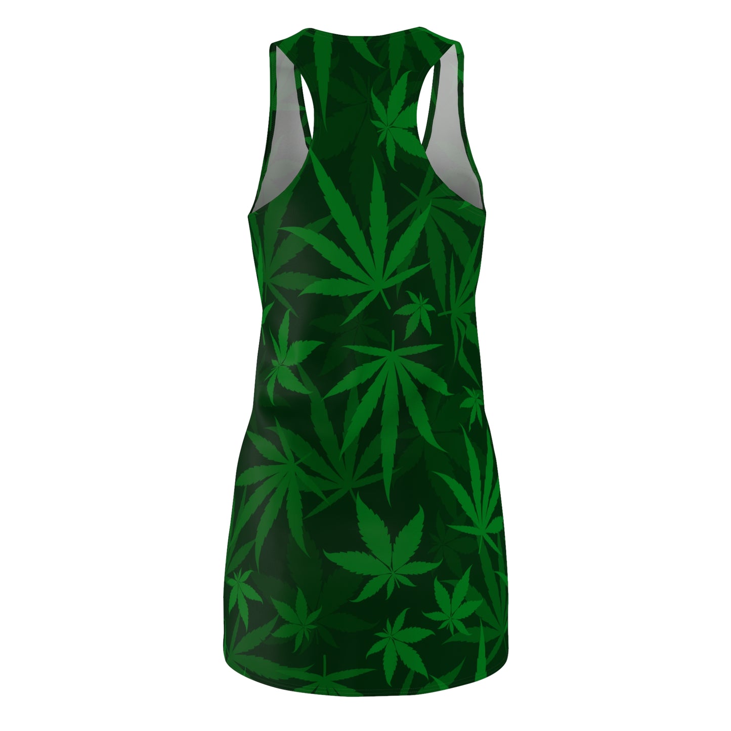 Damen Kleid Cannabis Blatt Grün Racerback Sommer Festival