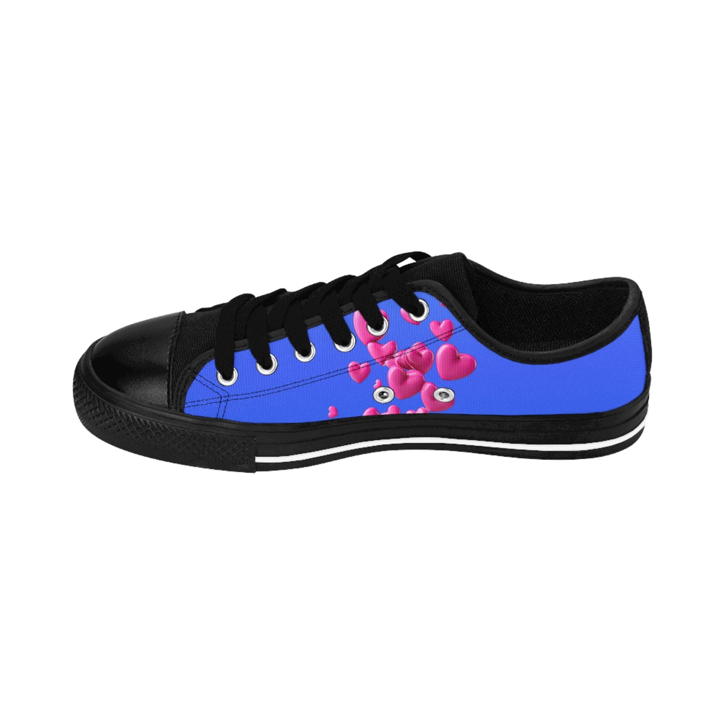 Blue Heart Canvas Sneakers Women Casual Lace-Up Shoes