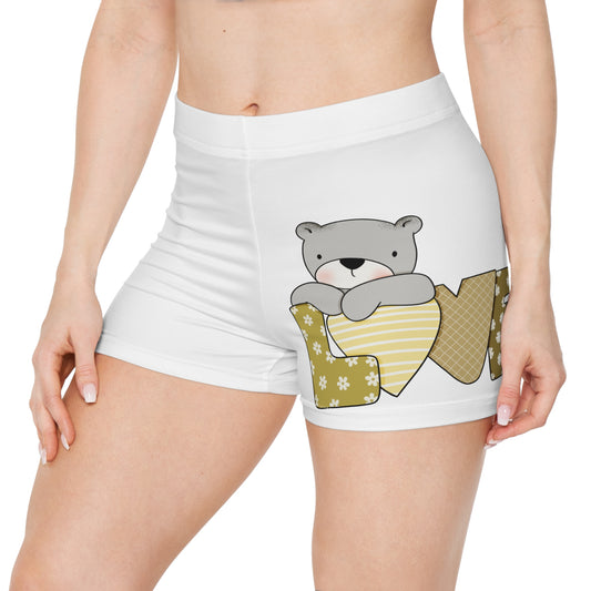 Damen Shorts Baer Love Motiv Bequem Verspielt Einzigartig