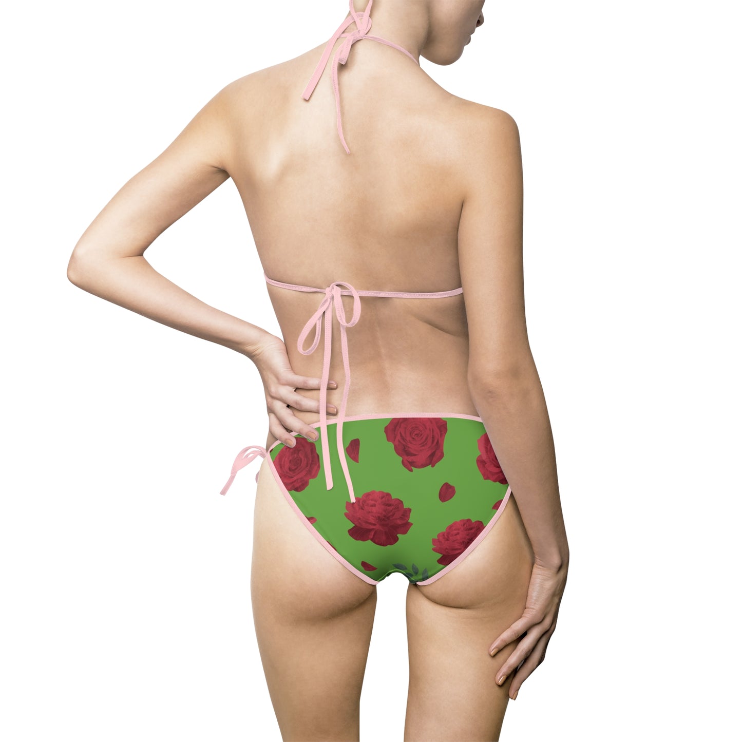 Damen Bikini Floral Print Zweiteiler Push Up Strand Pool schwarz