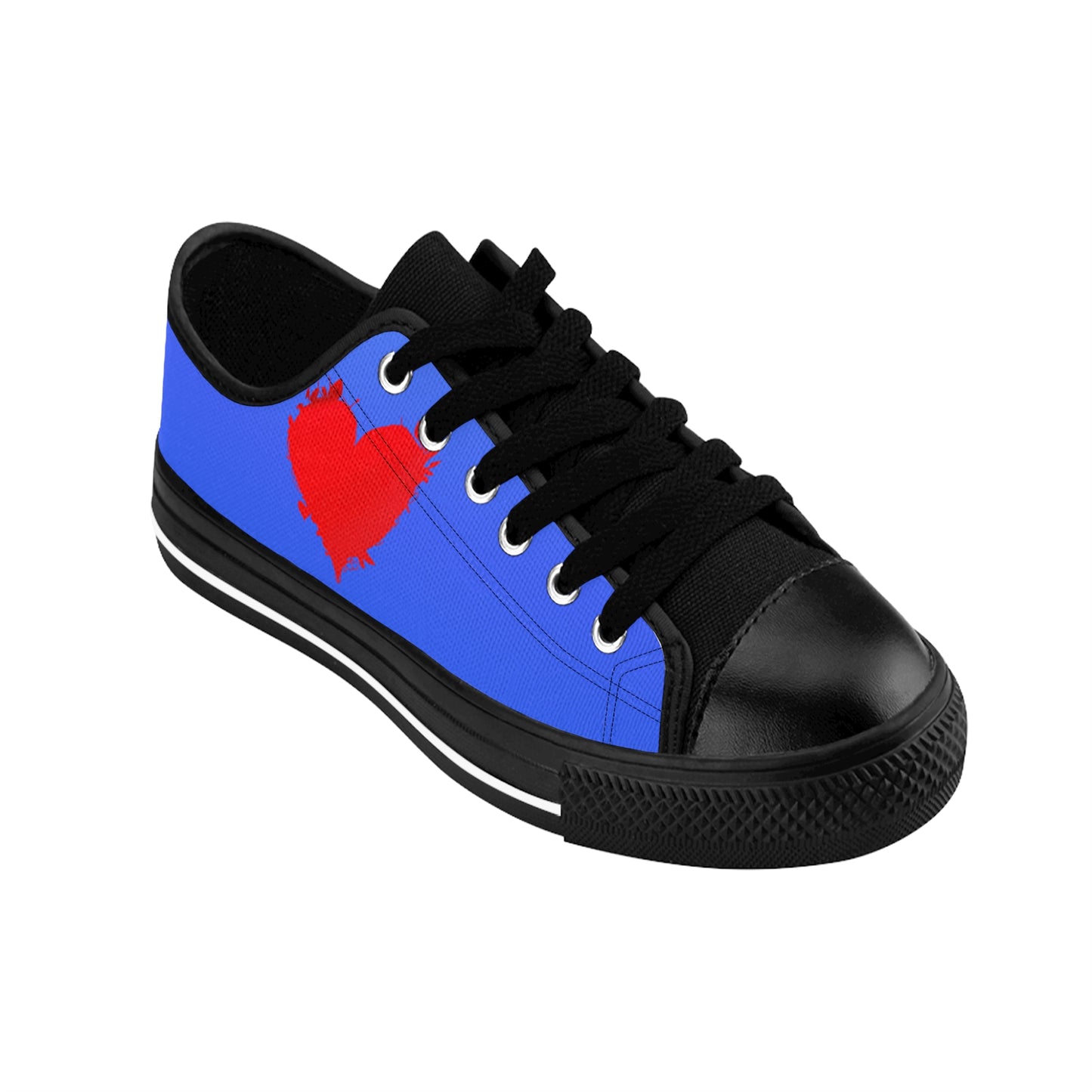 Damen Sneaker Blau mit Herz | Canvas Low Top Love Schuhe