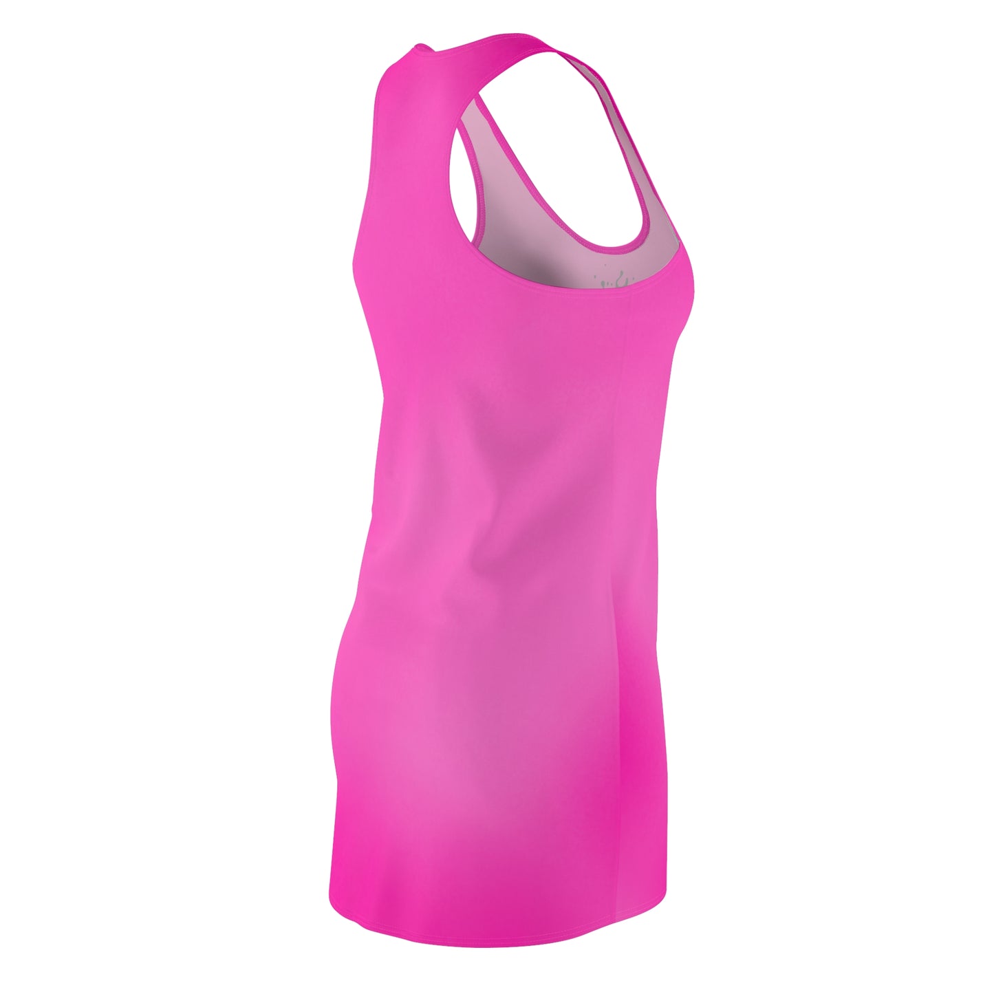 Racerback Kleid mit schwarzem Farbklecks auf Pink mit Farbverlauf