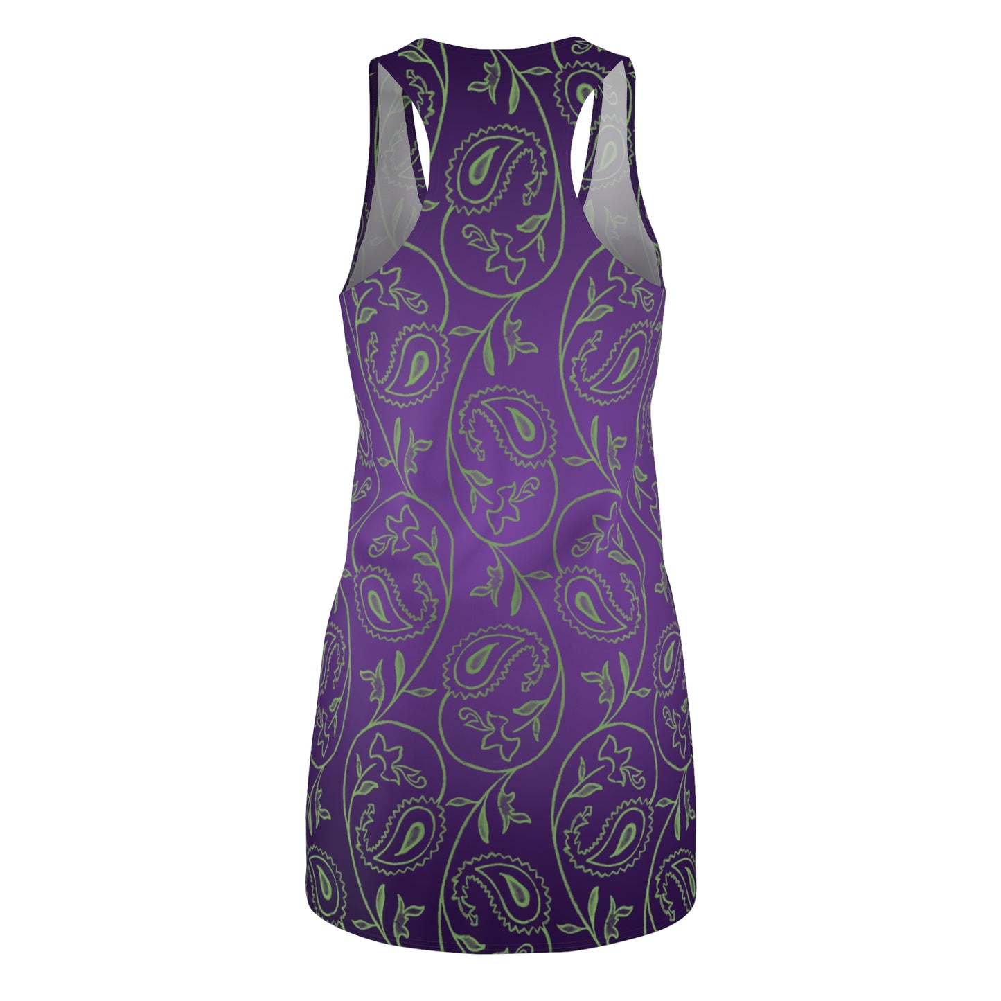 Damen Sommerkleid Violett mit Farbverlauf und Paisley Muster