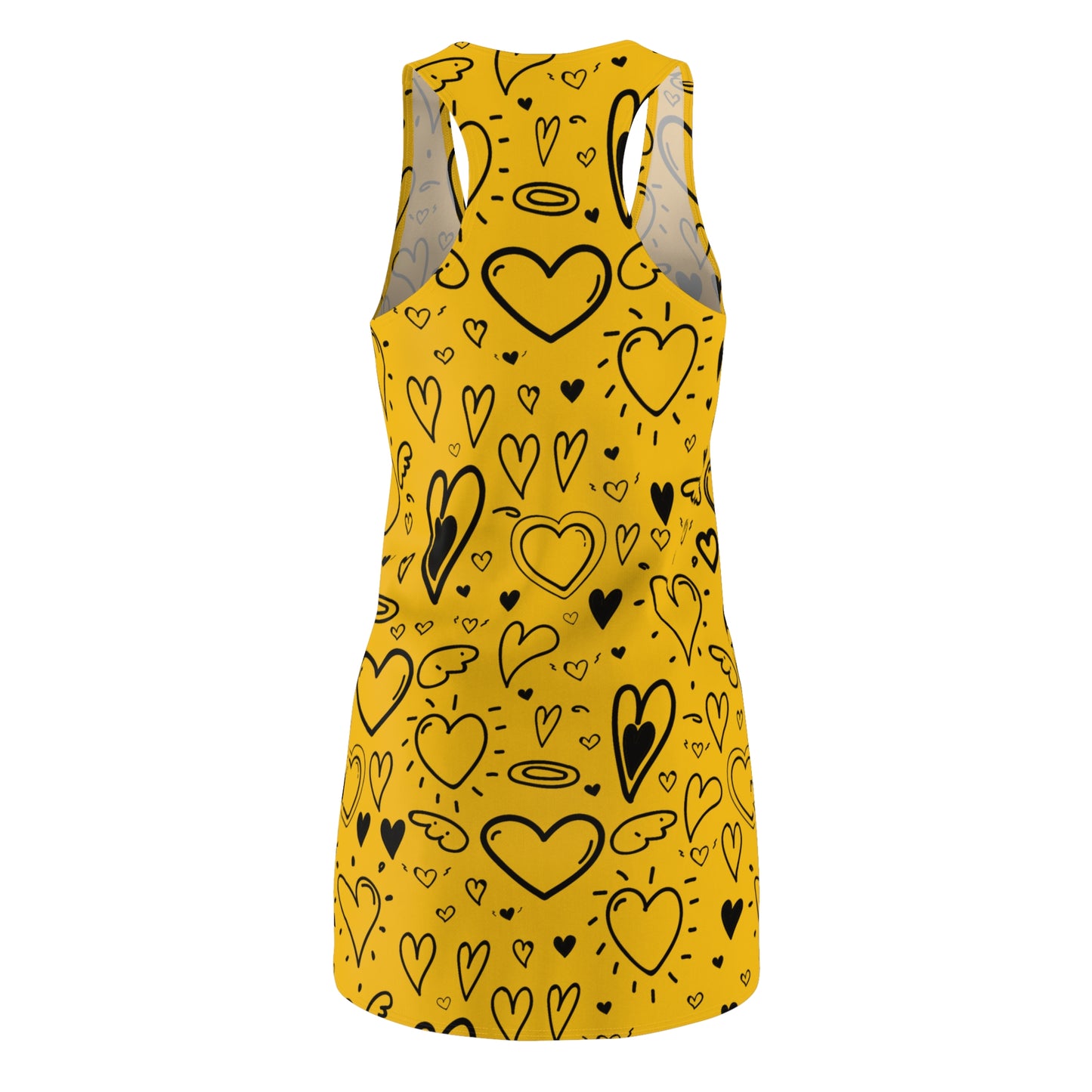 Herz Allover Racerback Kleid – Verspieltes Sommerkleid