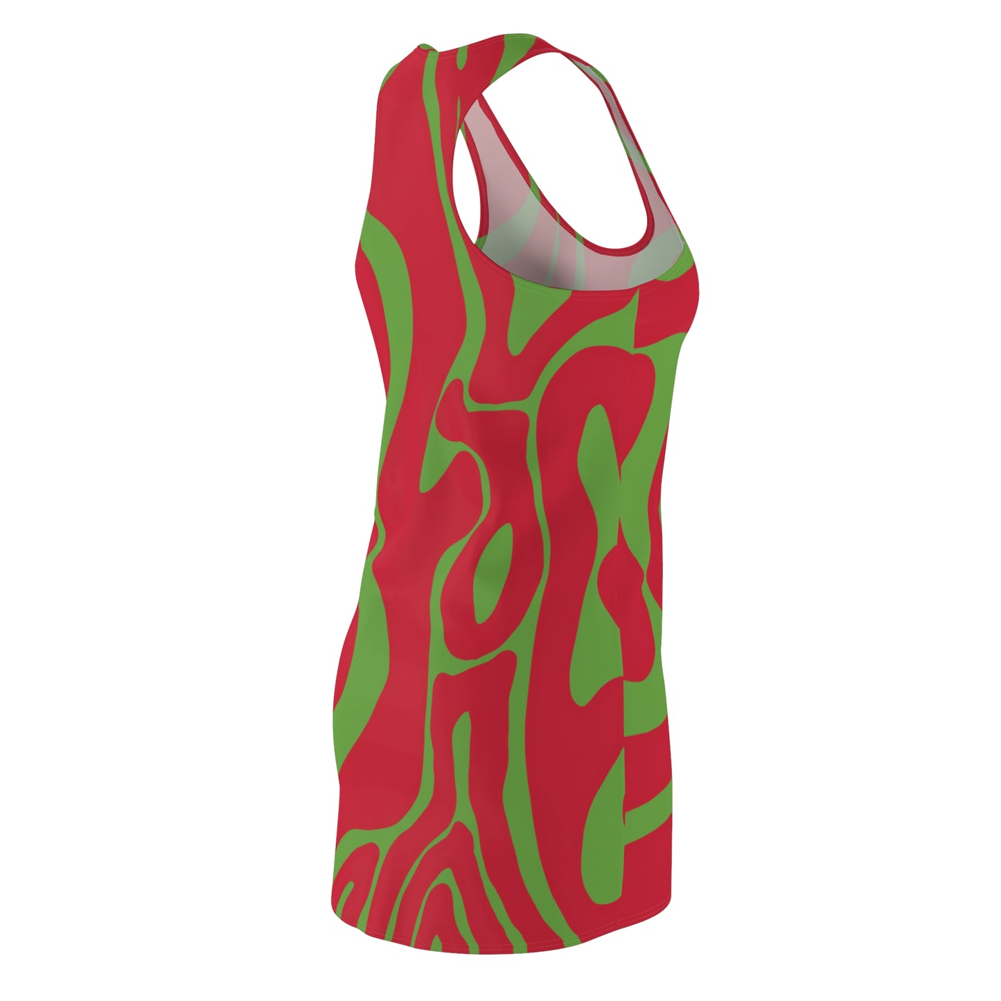Rot Swirl Racerback Kleid – Abstraktes Sommerkleid
