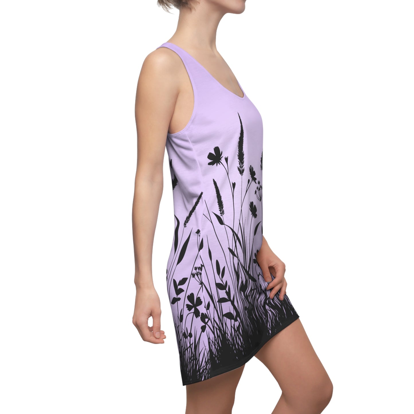 Blumensilhouette Racerback Kleid – Elegantes Sommerkleid