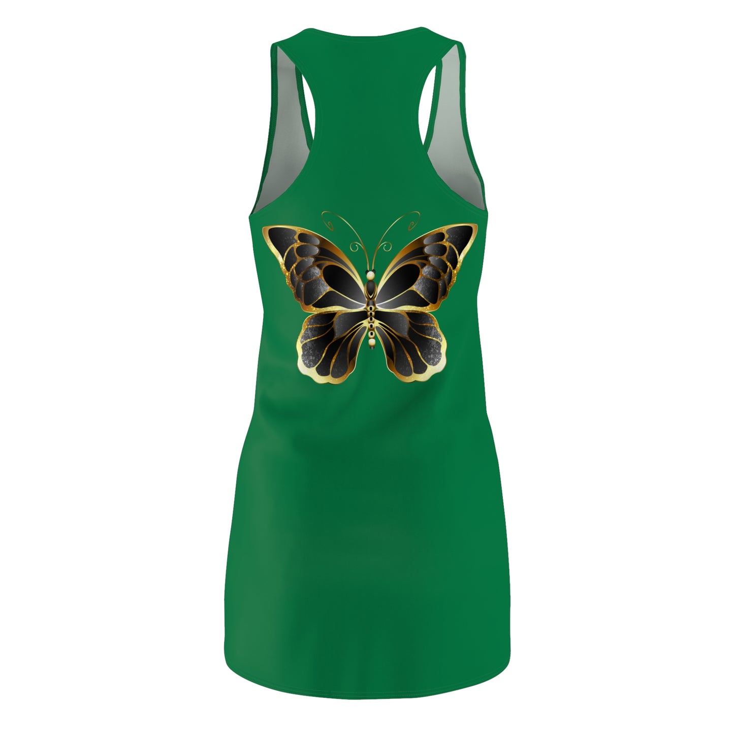 Dunkelgrün Schmetterling Racerback Kleid Sommerkleid