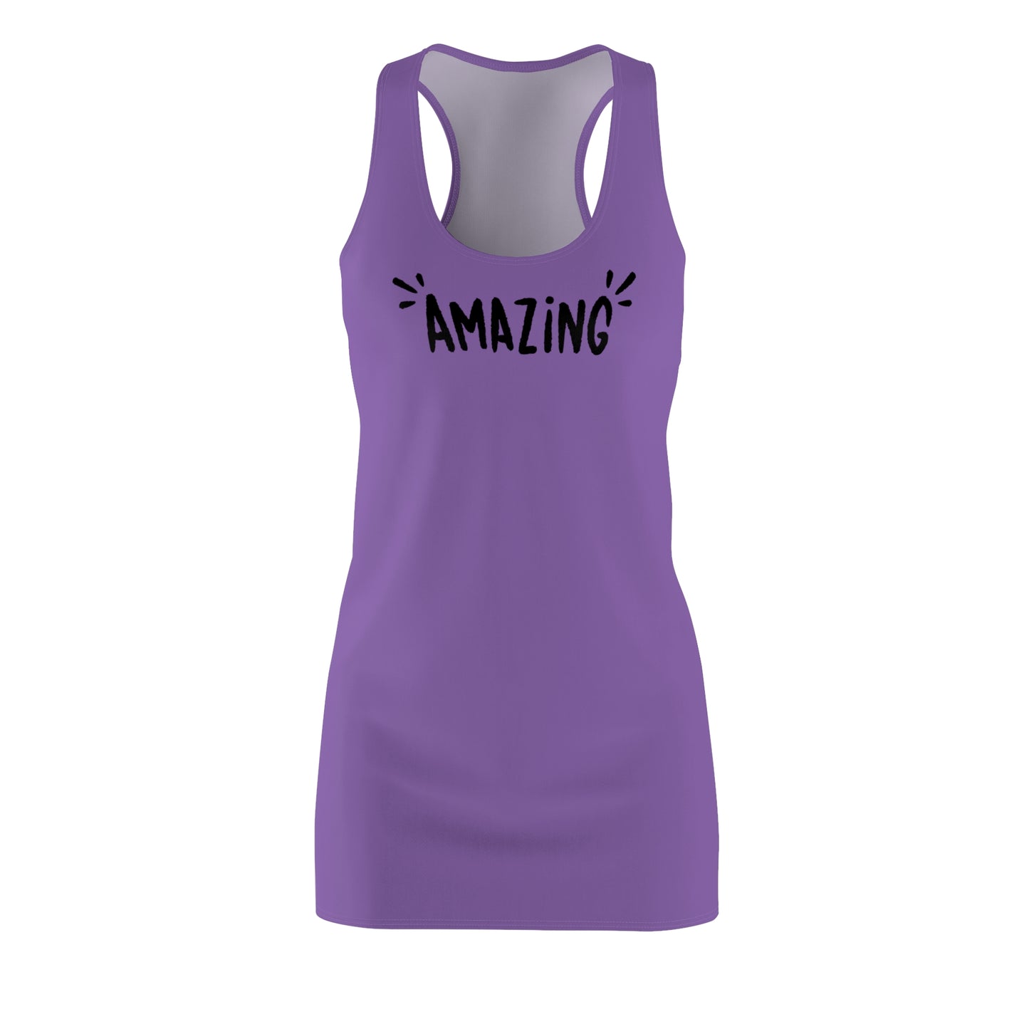 Racerback Damenkleid Sommer – „Amazing“ Statement, modern & lässig lila