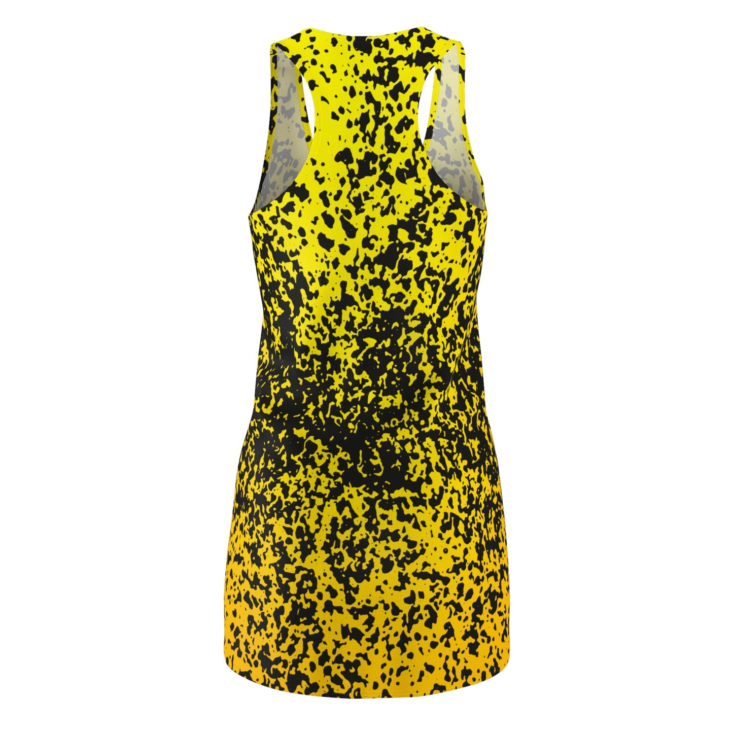 Racerback Damenkleid Sommer – Gelb-Schwarz gesprenkelt, modern