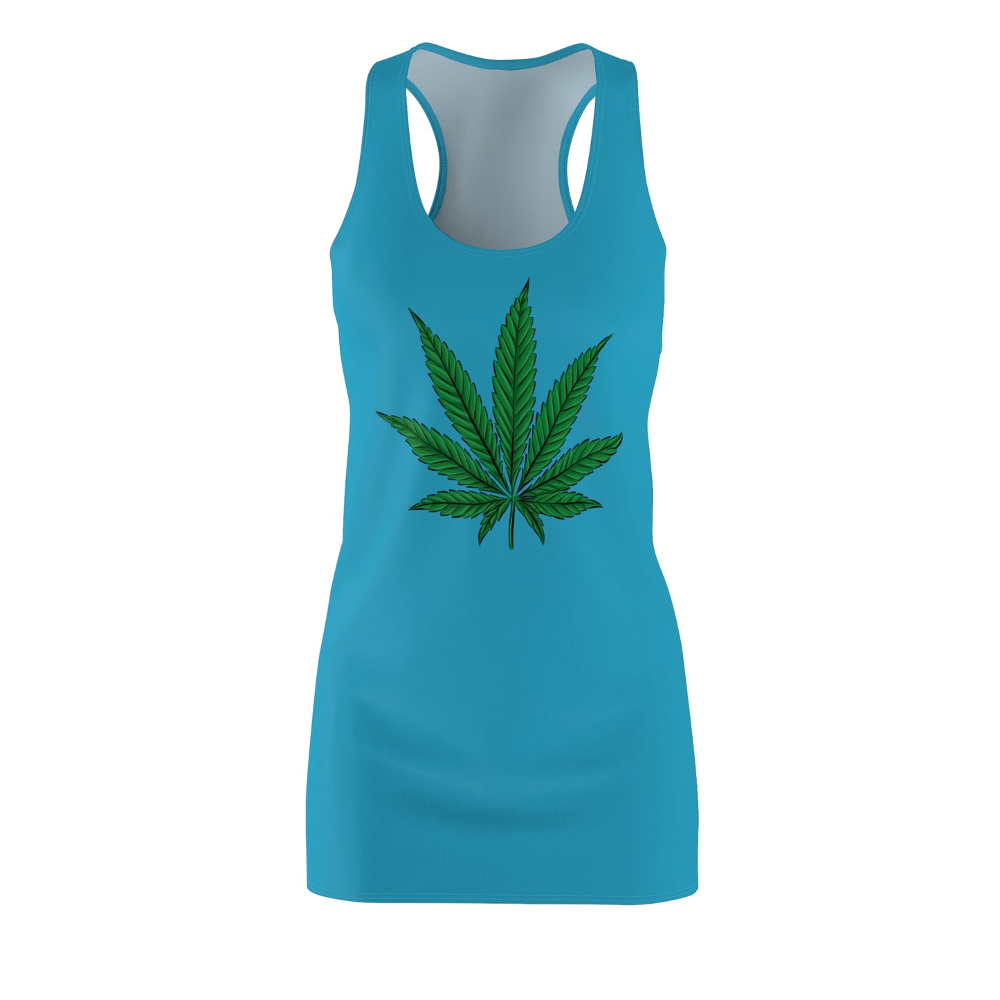 Cannabis Leaf Racerback Kleid – Trendiges Festival Outfit