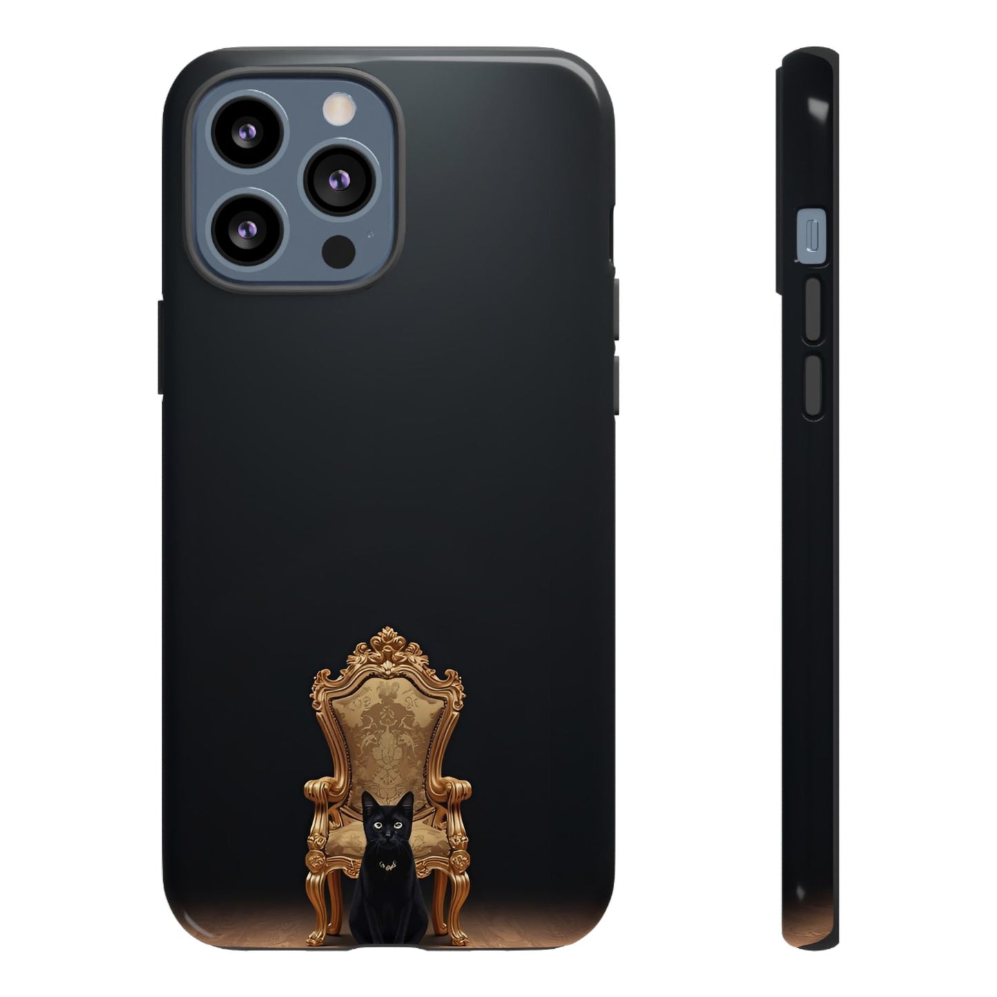 Black Cat on Golden Throne – Premium Phone Case Protective Slim