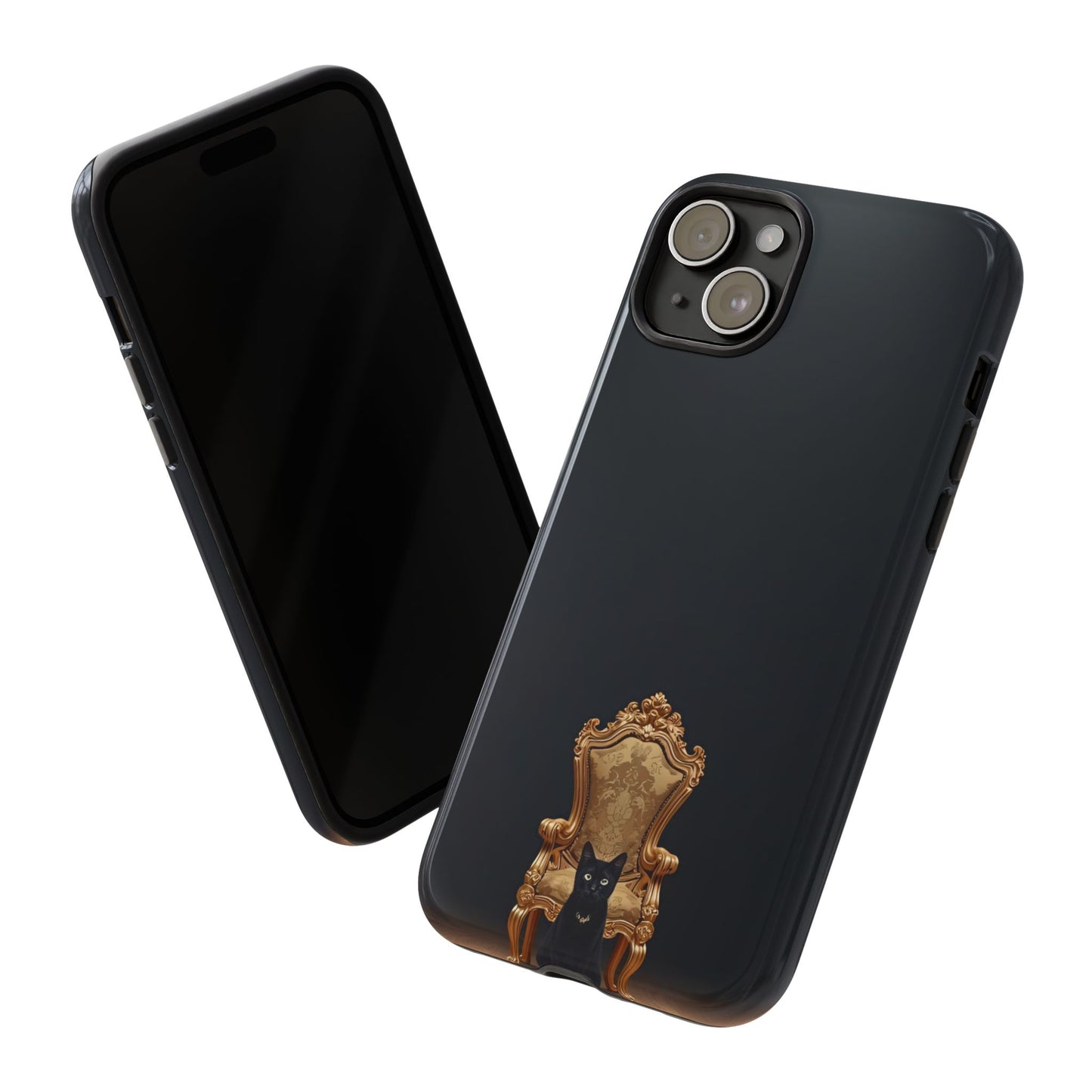 Black Cat on Golden Throne – Premium Phone Case Protective Slim