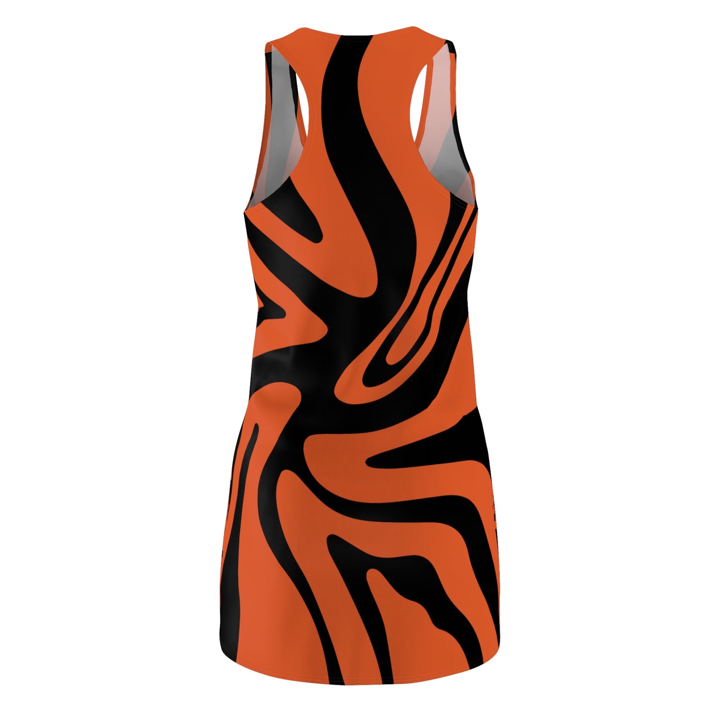 Schwarz Damen Kleid Swirl Muster Racerback Sommer Bohemian Beach