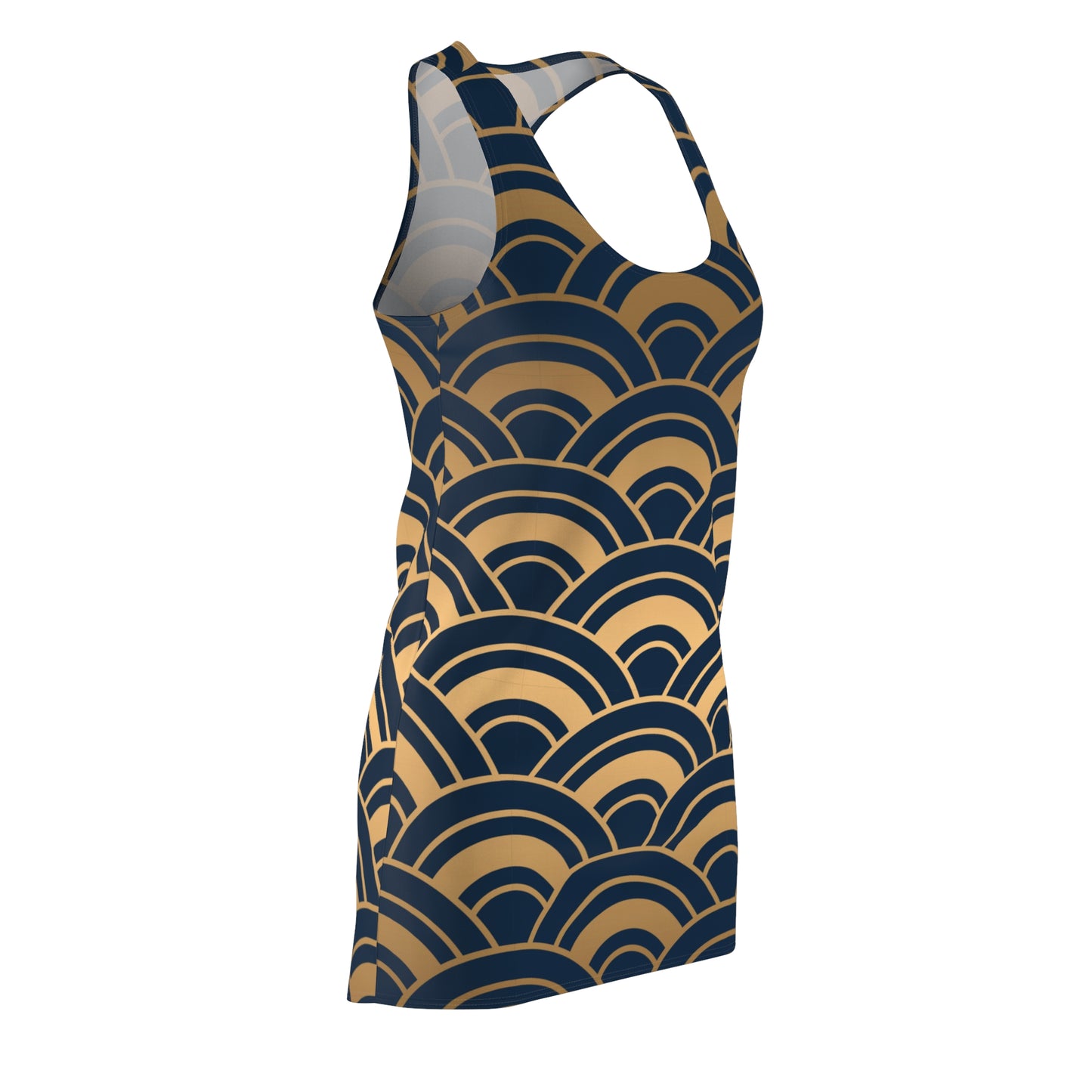 Art Deco Racerback Kleid | Geometrisches Wellenmuster