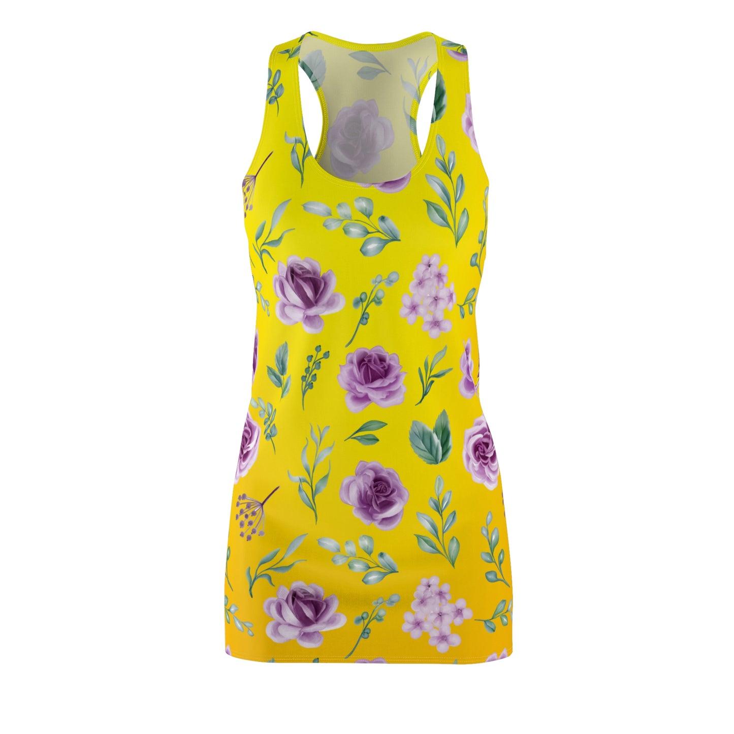 Gelb Floral Racerback Kleid – Leichtes Sommerkleid