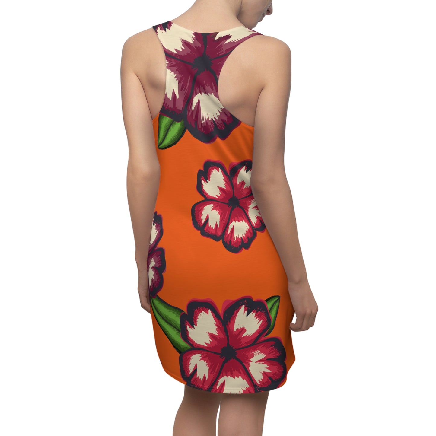 Oranges Hibiskus Racerback Kleid – Stylishes Sommerkleid