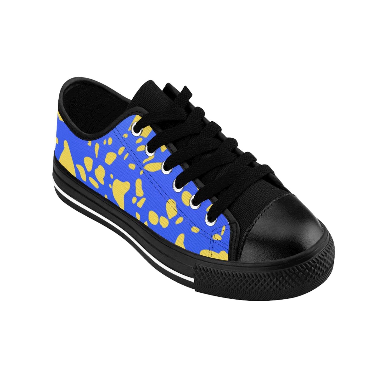 Blue Yellow Leopard Print Sneakers Women Casual Low Top Shoes