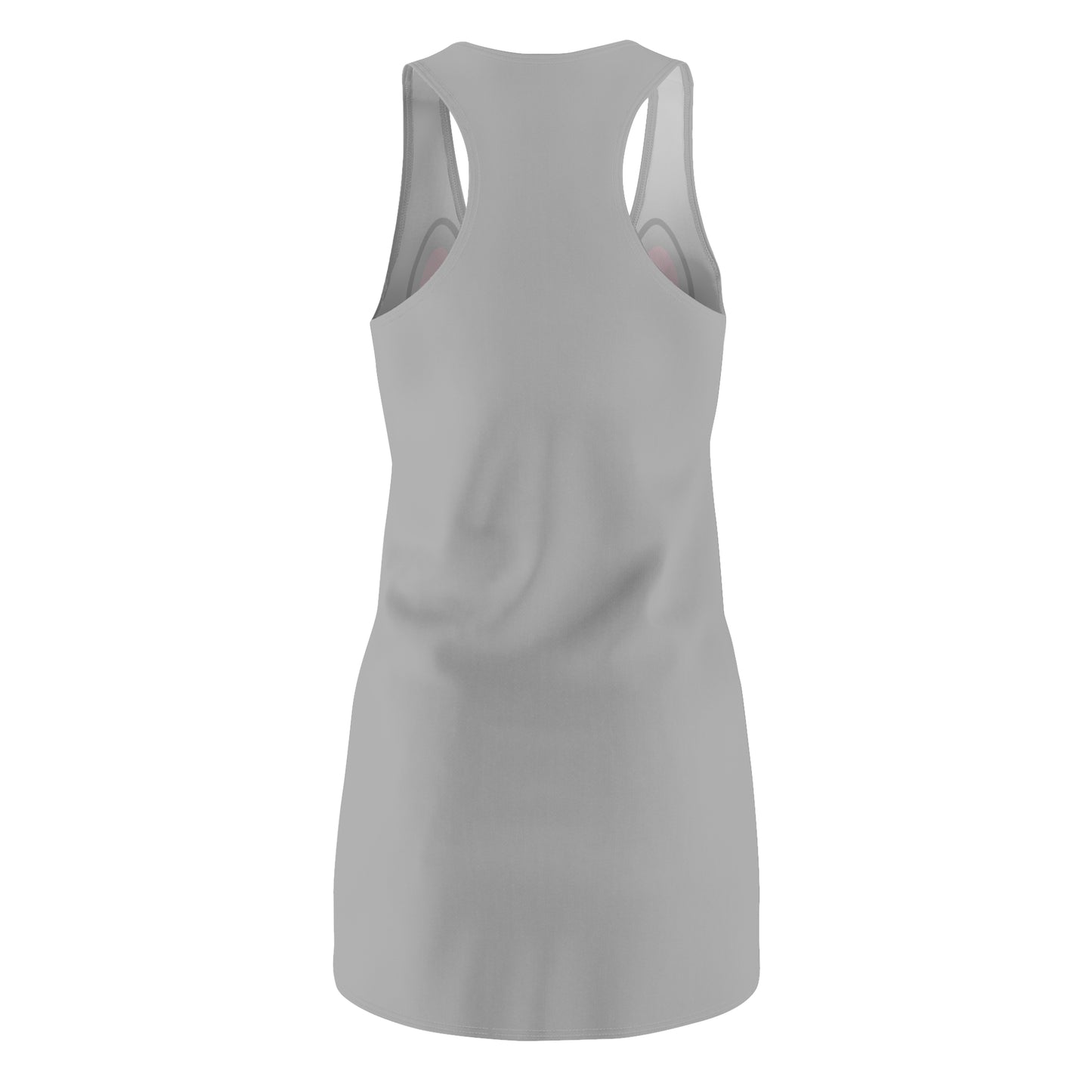 Racerback Kleid mit Cute Katzenmotiv in Grau