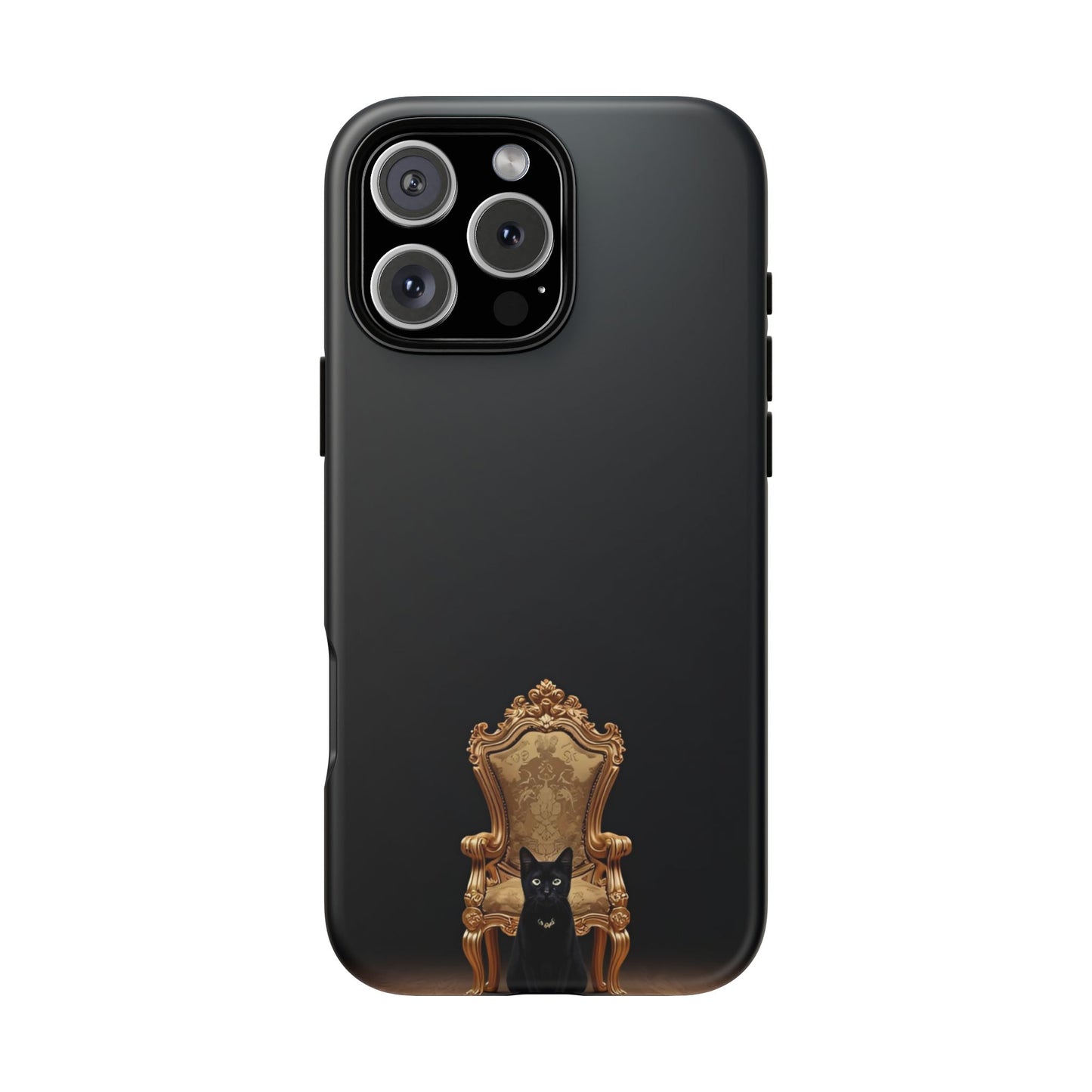 Black Cat on Golden Throne – Premium Phone Case Protective Slim